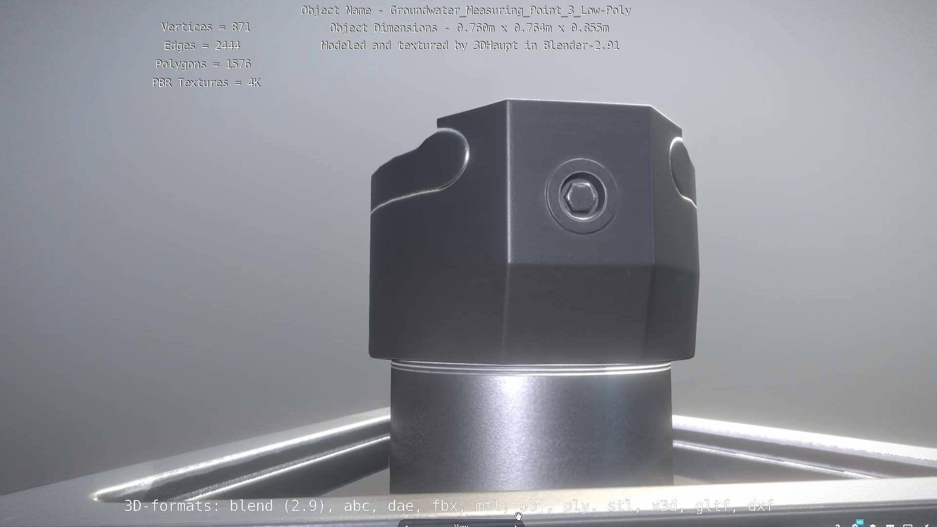 Groundwater Measure Pipe Low-Poly Version 3  Low-poly 3D model_63