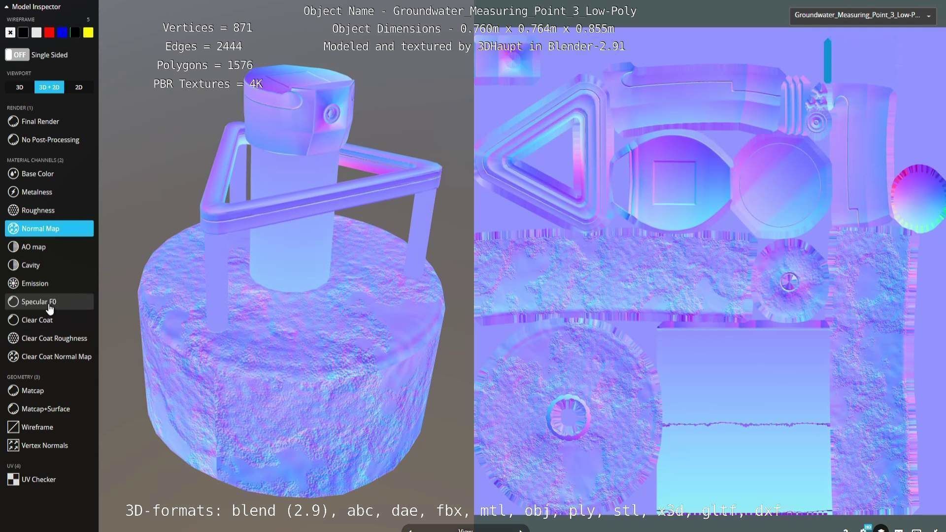 Groundwater Measure Pipe Low-Poly Version 3  Low-poly 3D model_37