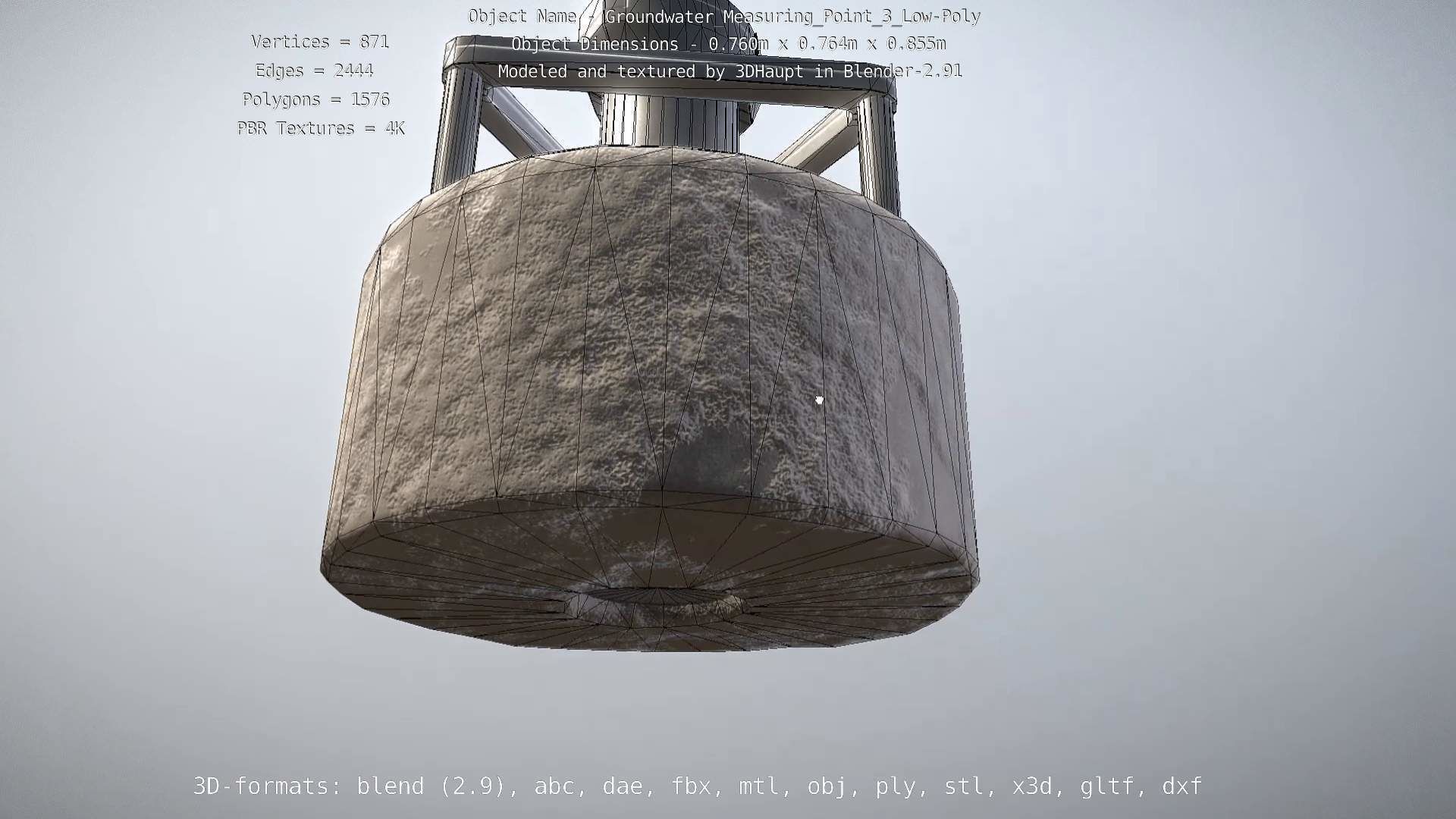 Groundwater Measure Pipe Low-Poly Version 3  Low-poly 3D model_27