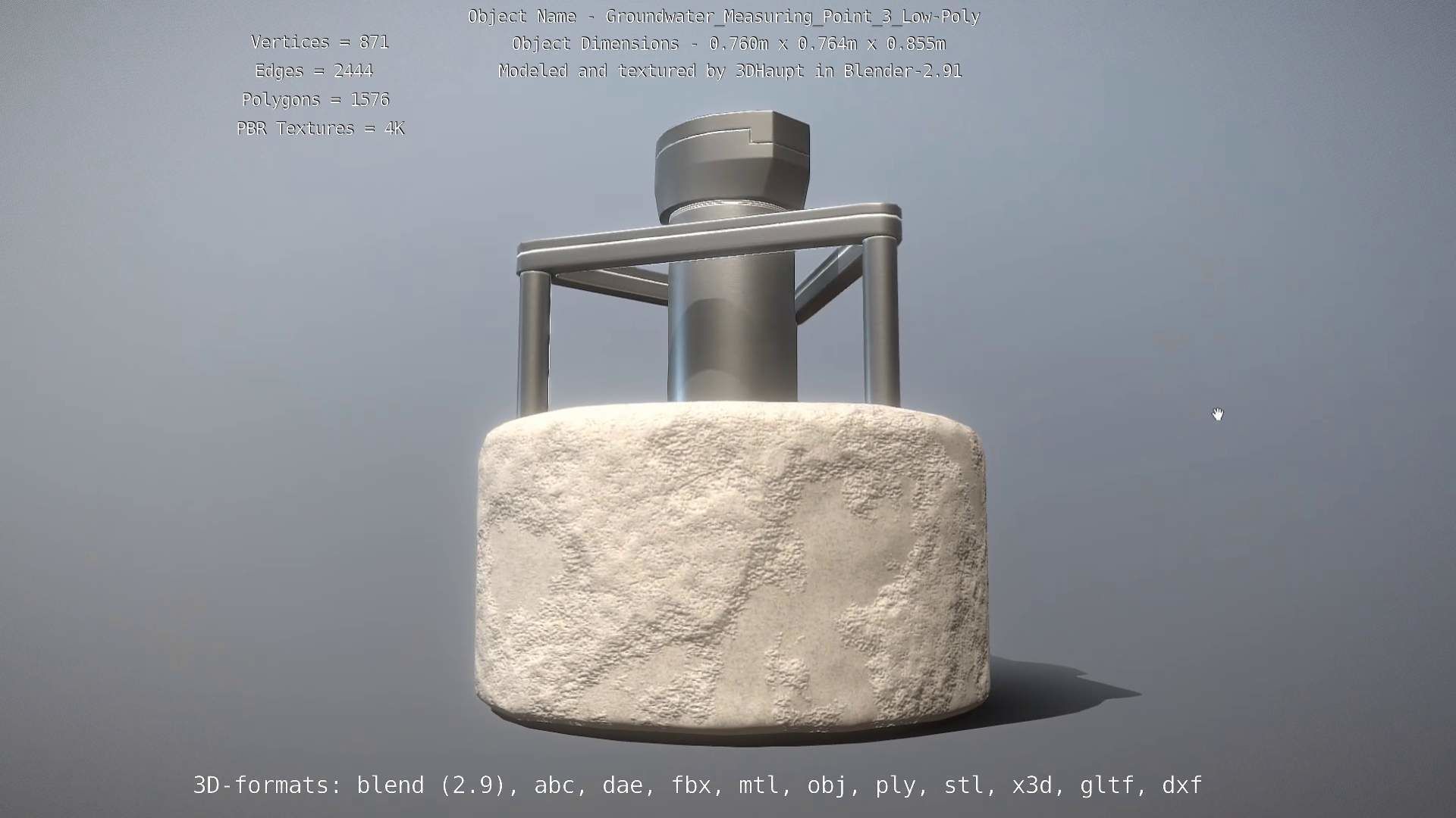 Groundwater Measure Pipe Low-Poly Version 3  Low-poly 3D model_84