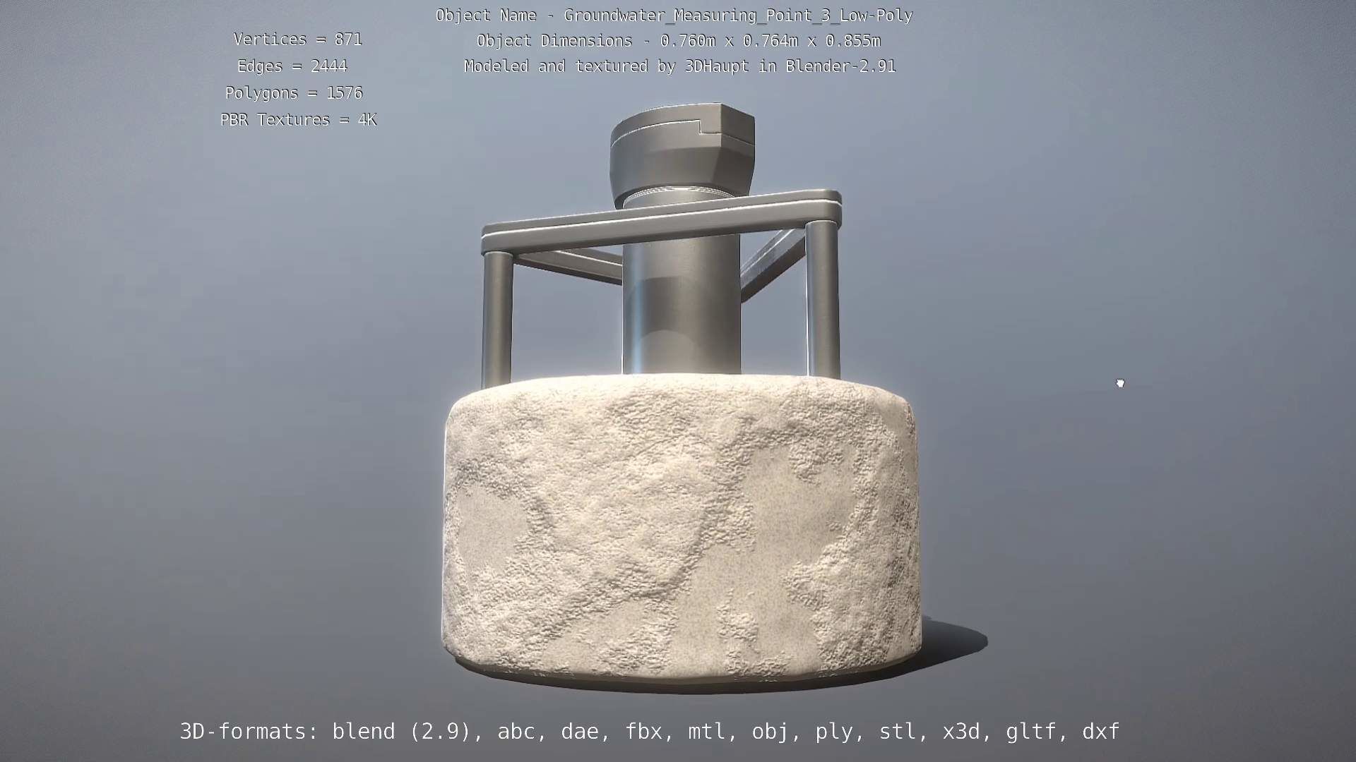 Groundwater Measure Pipe Low-Poly Version 3  Low-poly 3D model_85