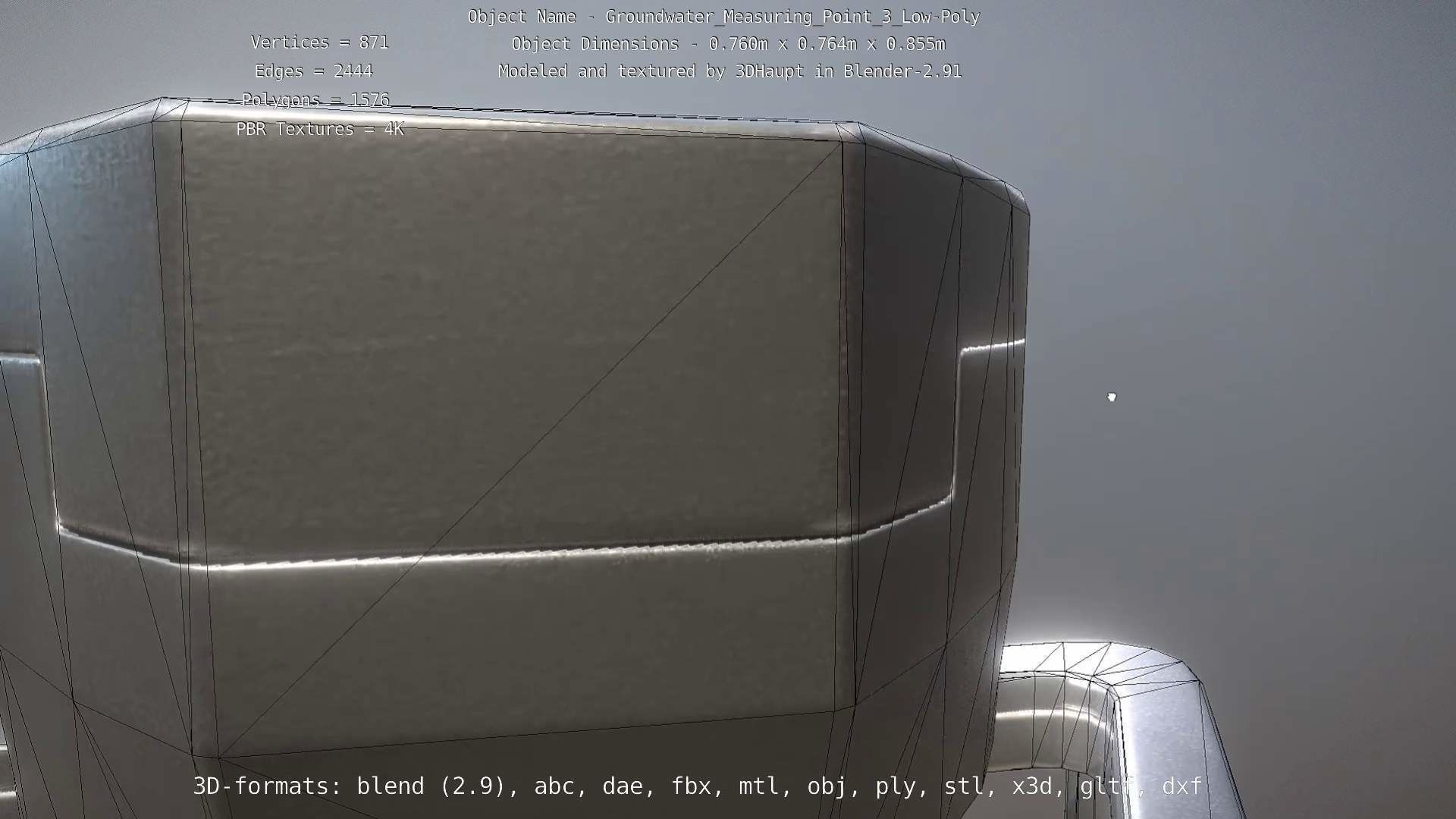 Groundwater Measure Pipe Low-Poly Version 3  Low-poly 3D model_48