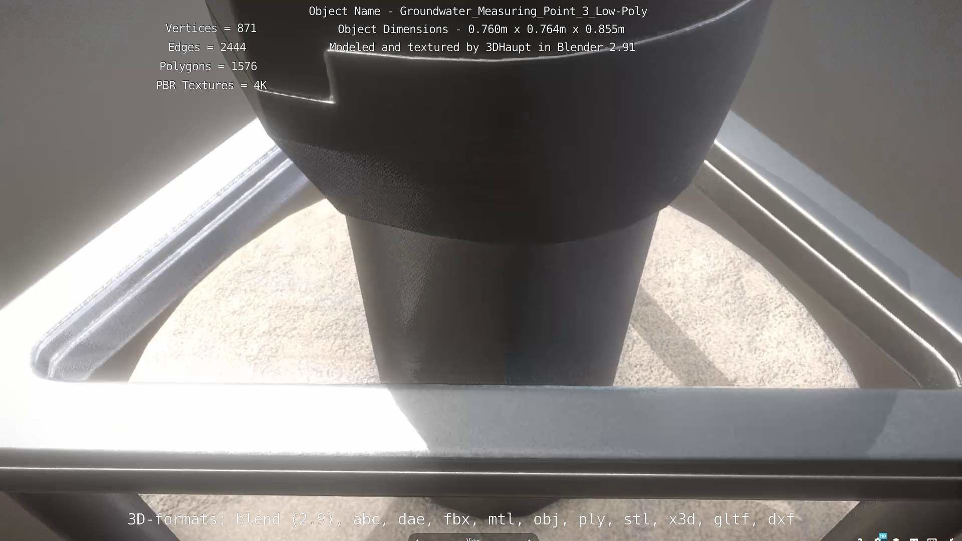 Groundwater Measure Pipe Low-Poly Version 3  Low-poly 3D model_12