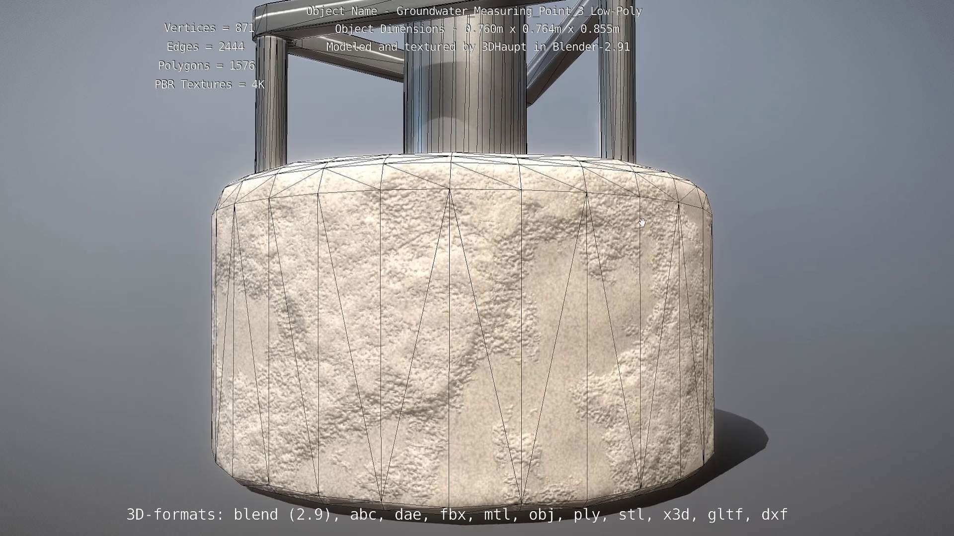 Groundwater Measure Pipe Low-Poly Version 3  Low-poly 3D model_25