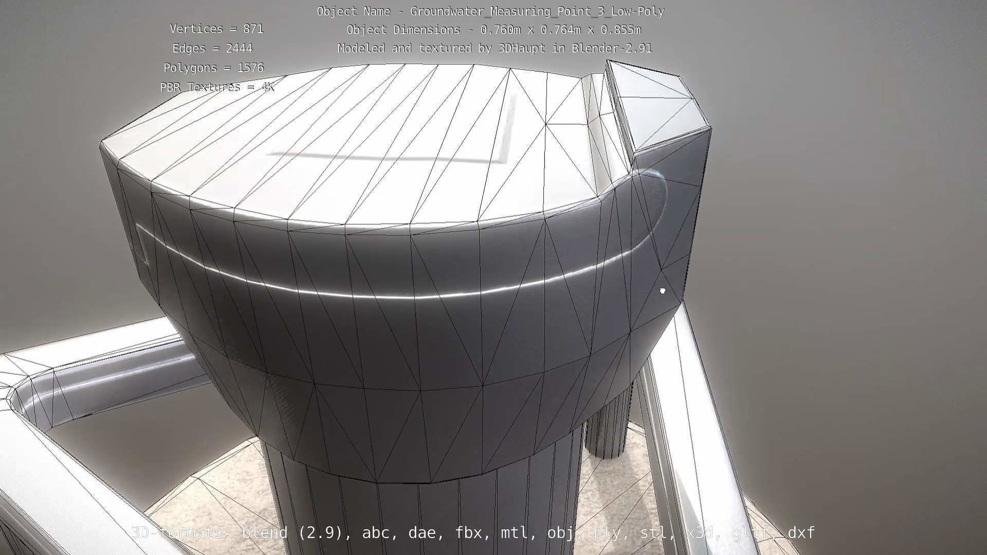 Groundwater Measure Pipe Low-Poly Version 3  Low-poly 3D model_47