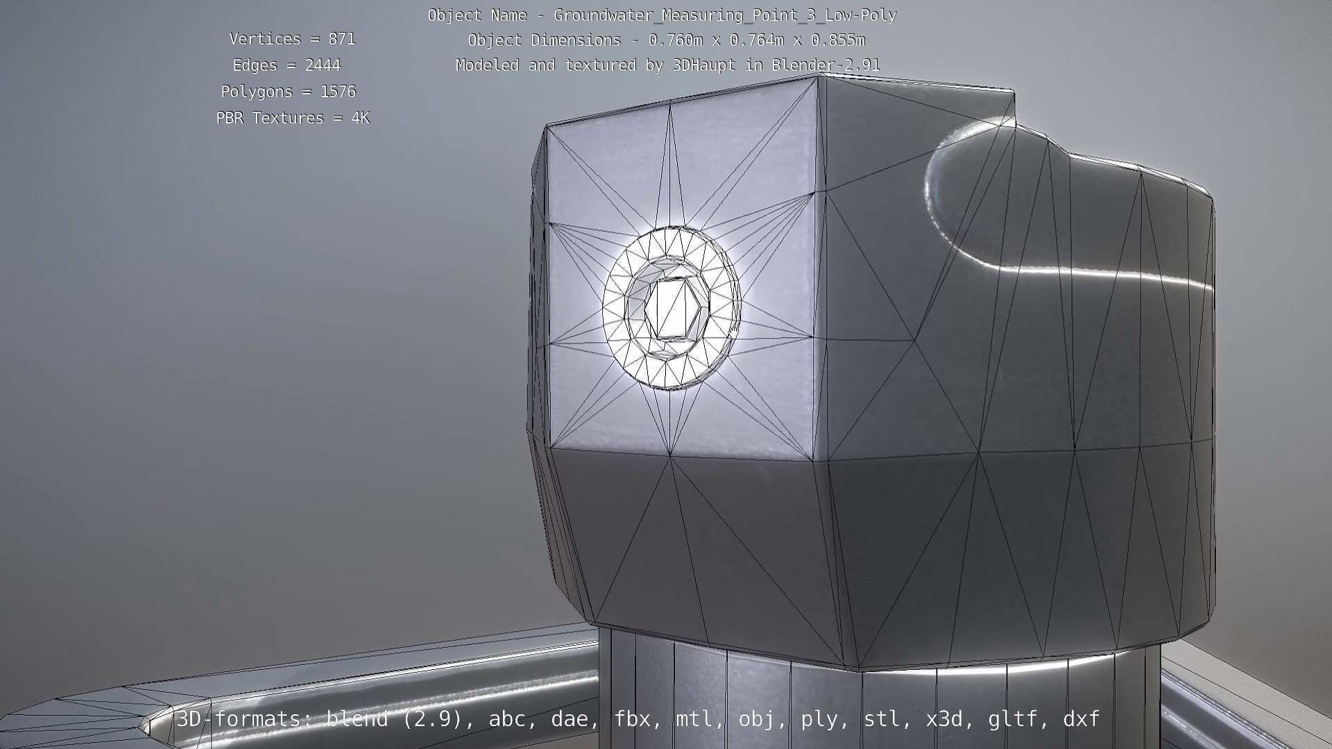 Groundwater Measure Pipe Low-Poly Version 3  Low-poly 3D model_18