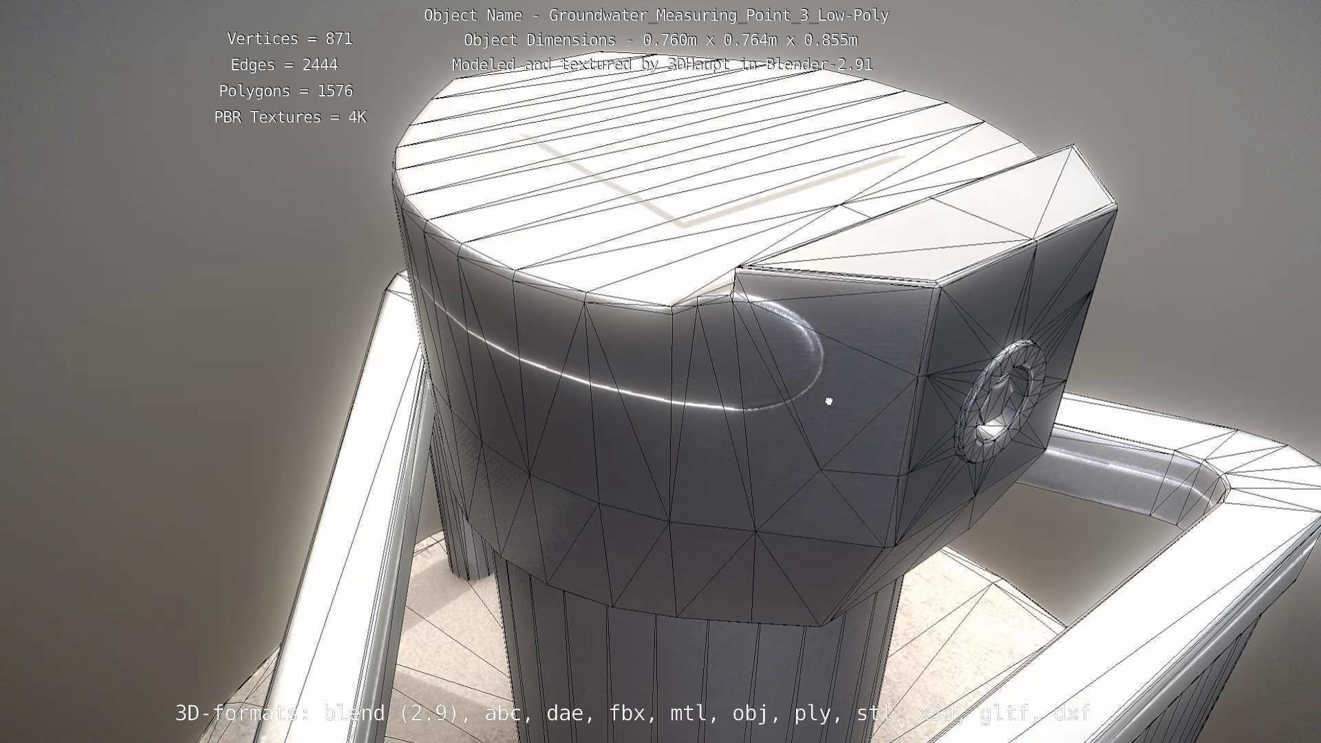 Groundwater Measure Pipe Low-Poly Version 3  Low-poly 3D model_20