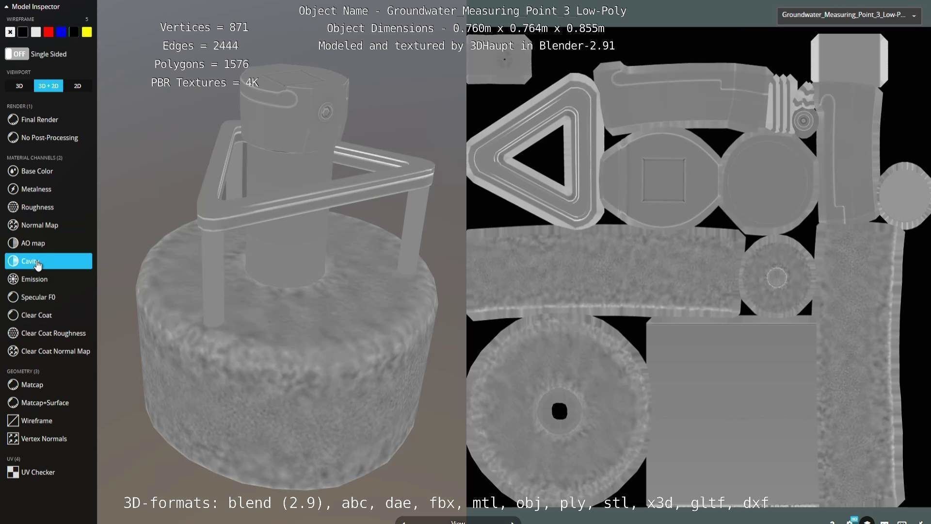 Groundwater Measure Pipe Low-Poly Version 3  Low-poly 3D model_38