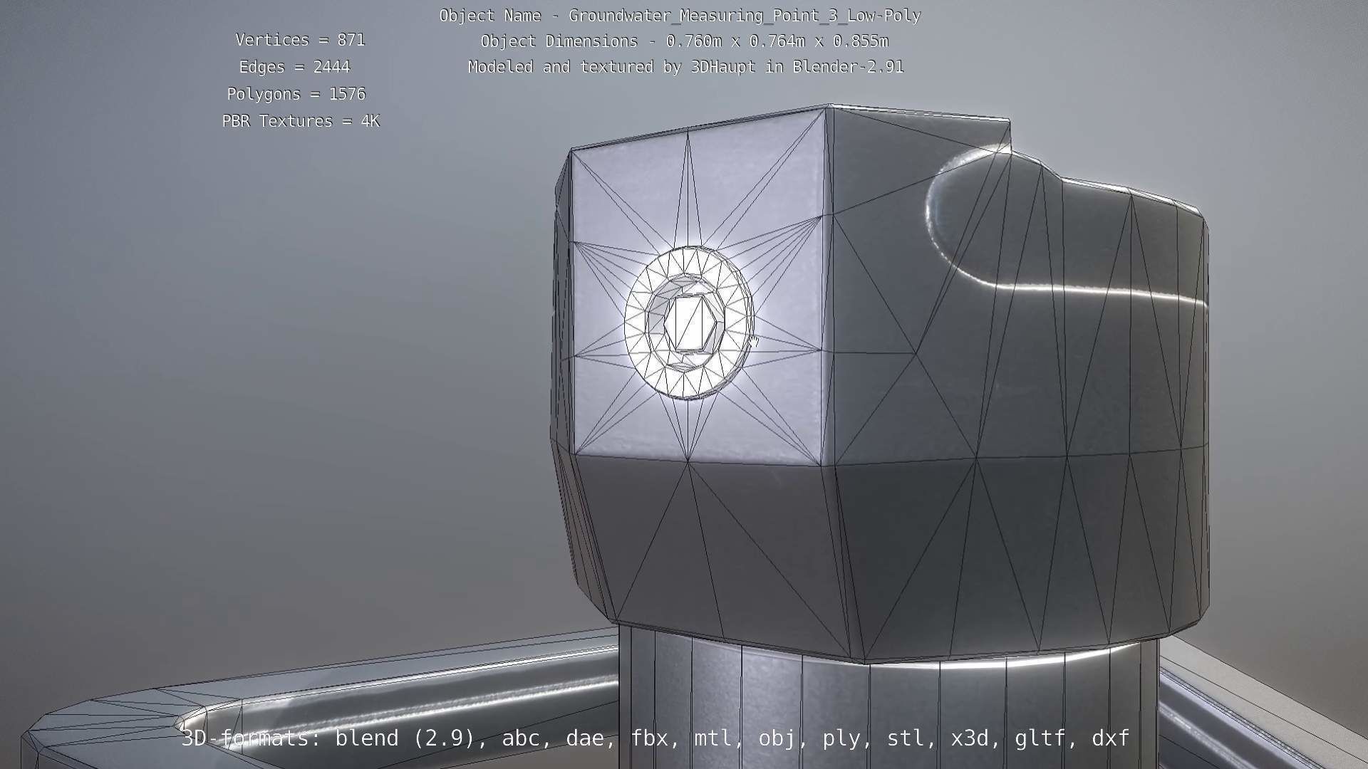 Groundwater Measure Pipe Low-Poly Version 3  Low-poly 3D model_113