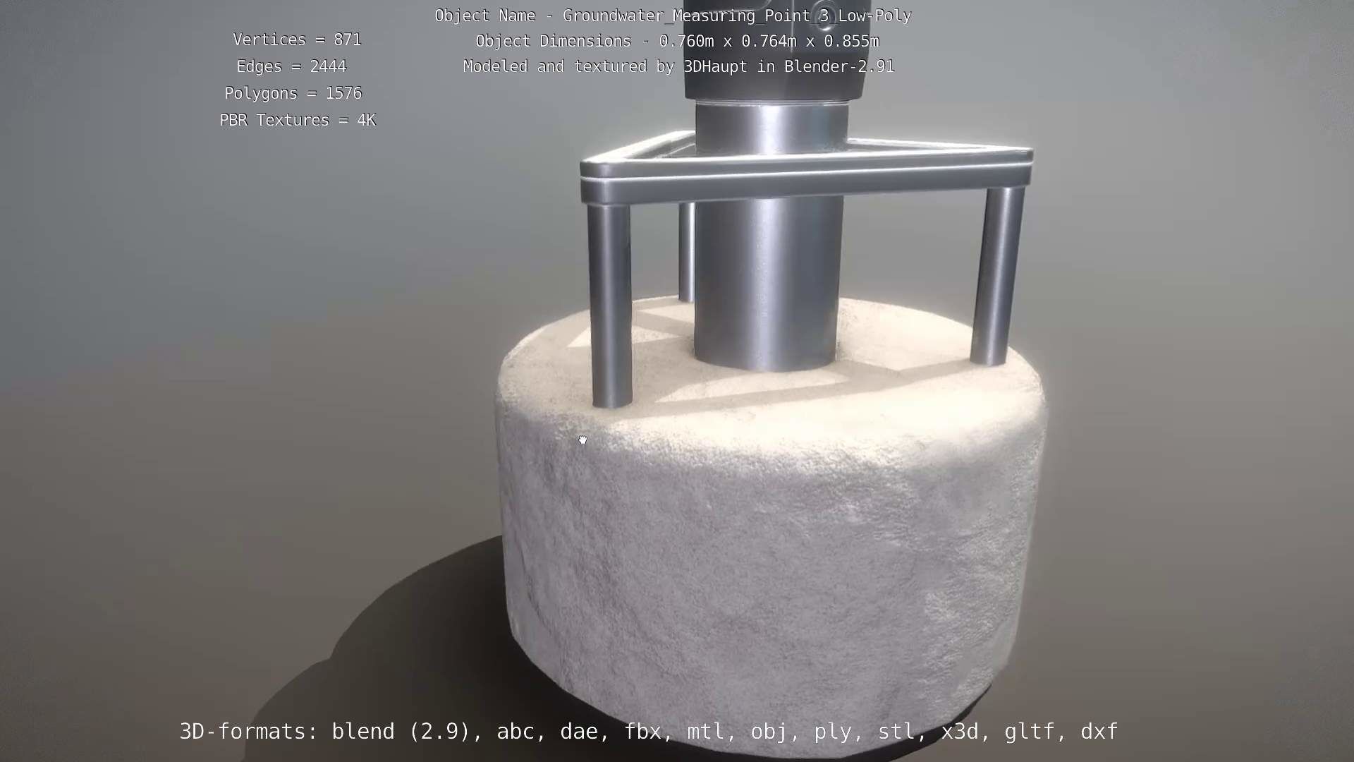 Groundwater Measure Pipe Low-Poly Version 3  Low-poly 3D model_57