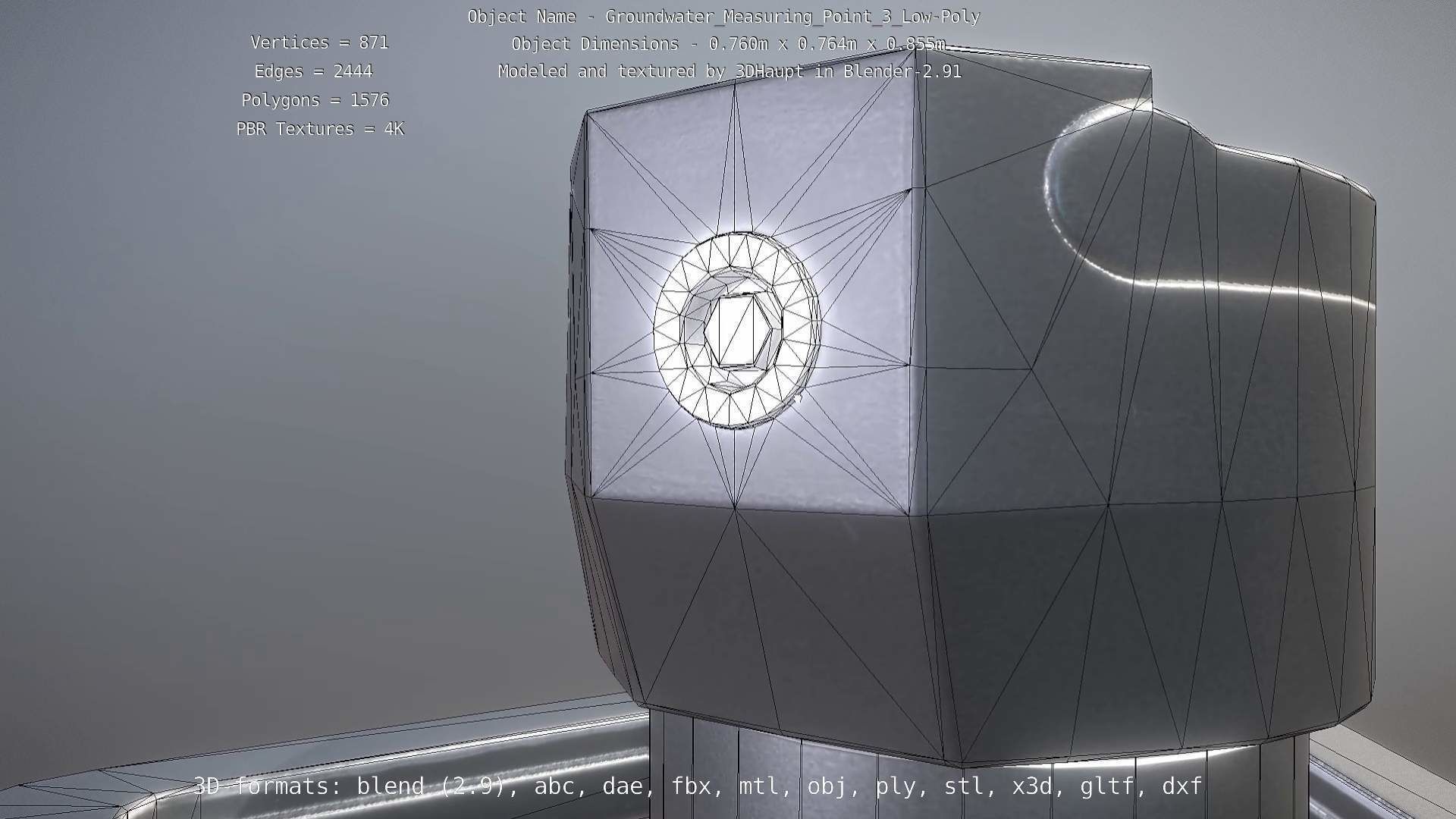 Groundwater Measure Pipe Low-Poly Version 3  Low-poly 3D model_45
