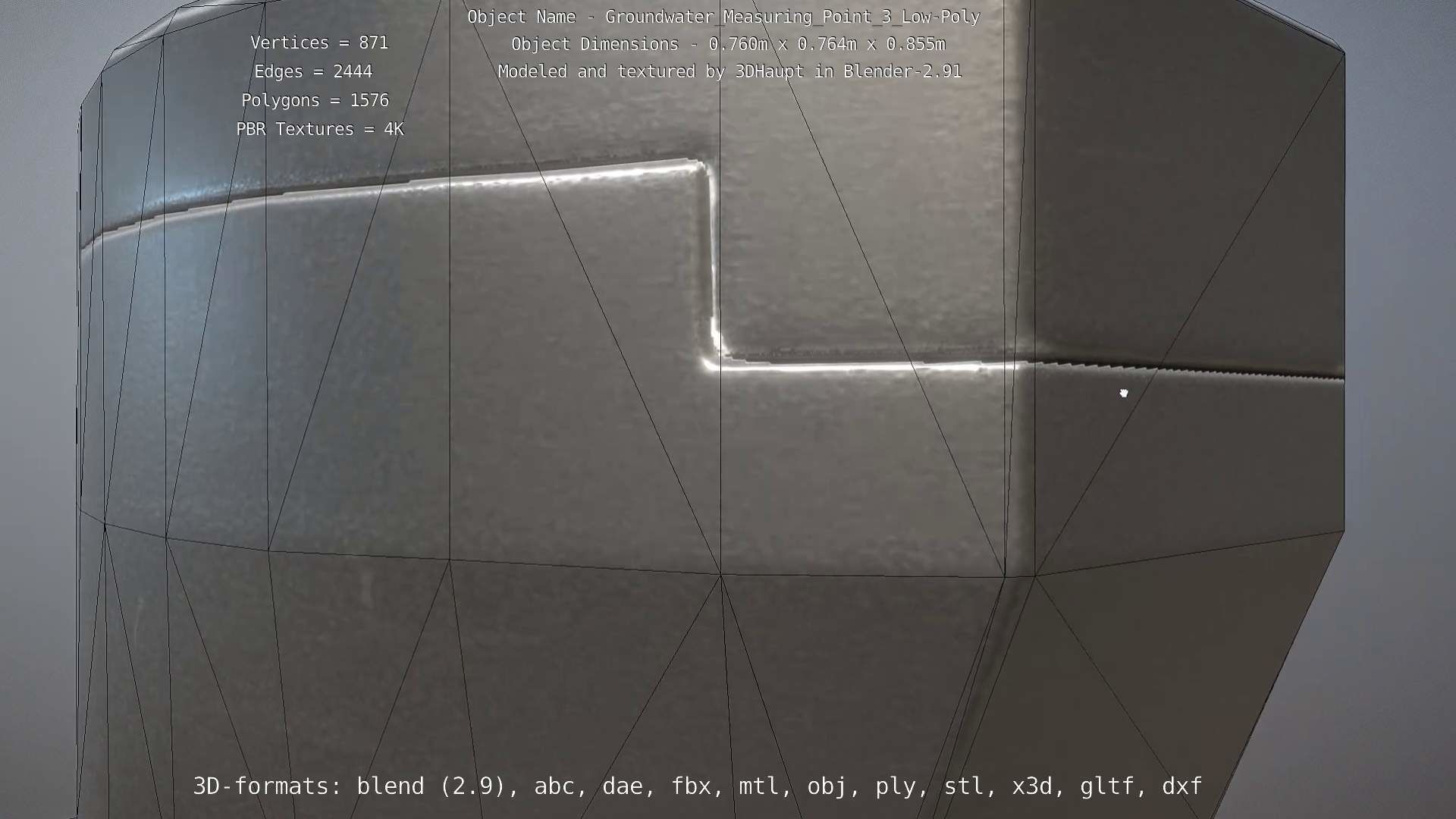Groundwater Measure Pipe Low-Poly Version 3  Low-poly 3D model_23