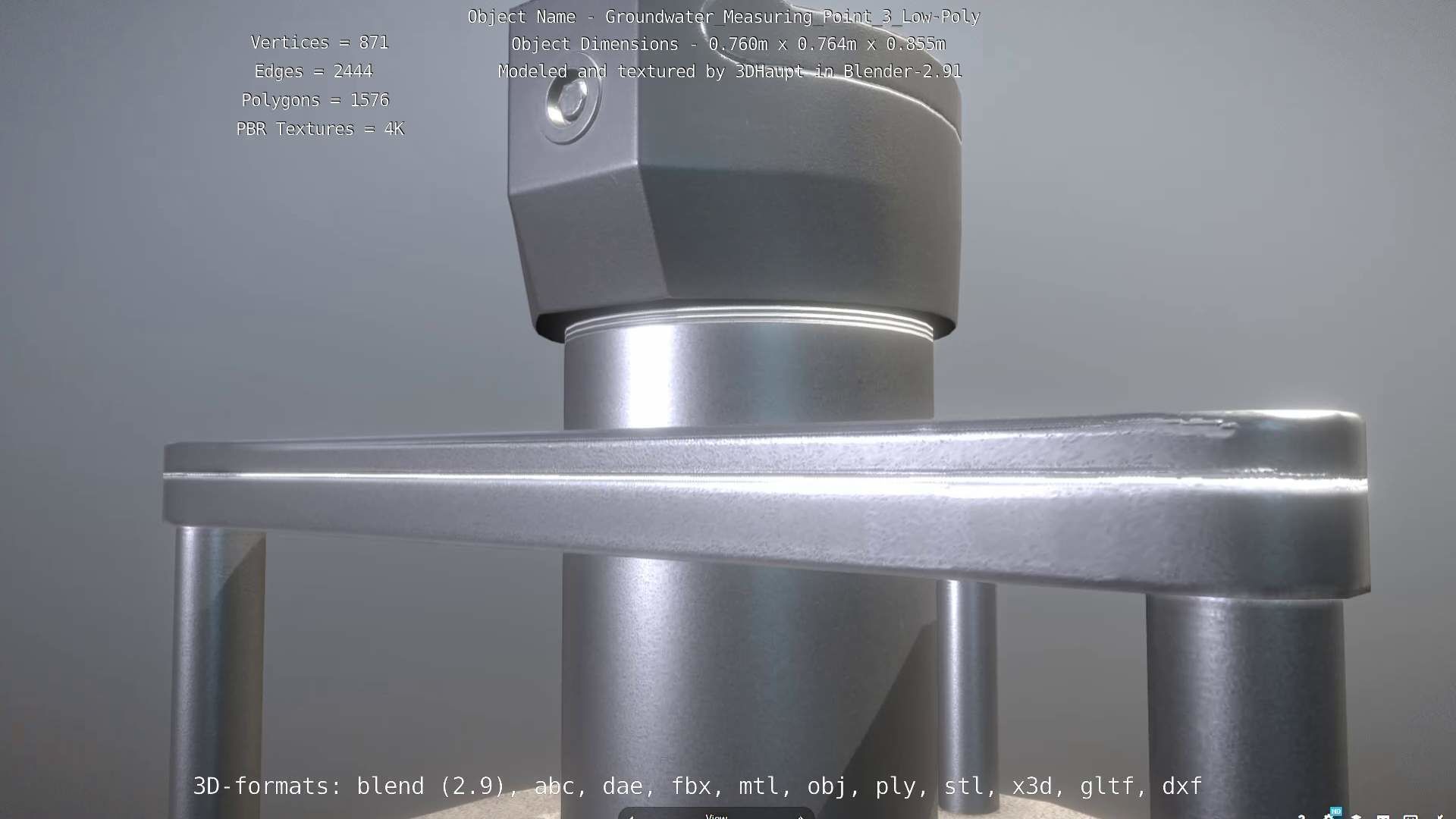 Groundwater Measure Pipe Low-Poly Version 3  Low-poly 3D model_108