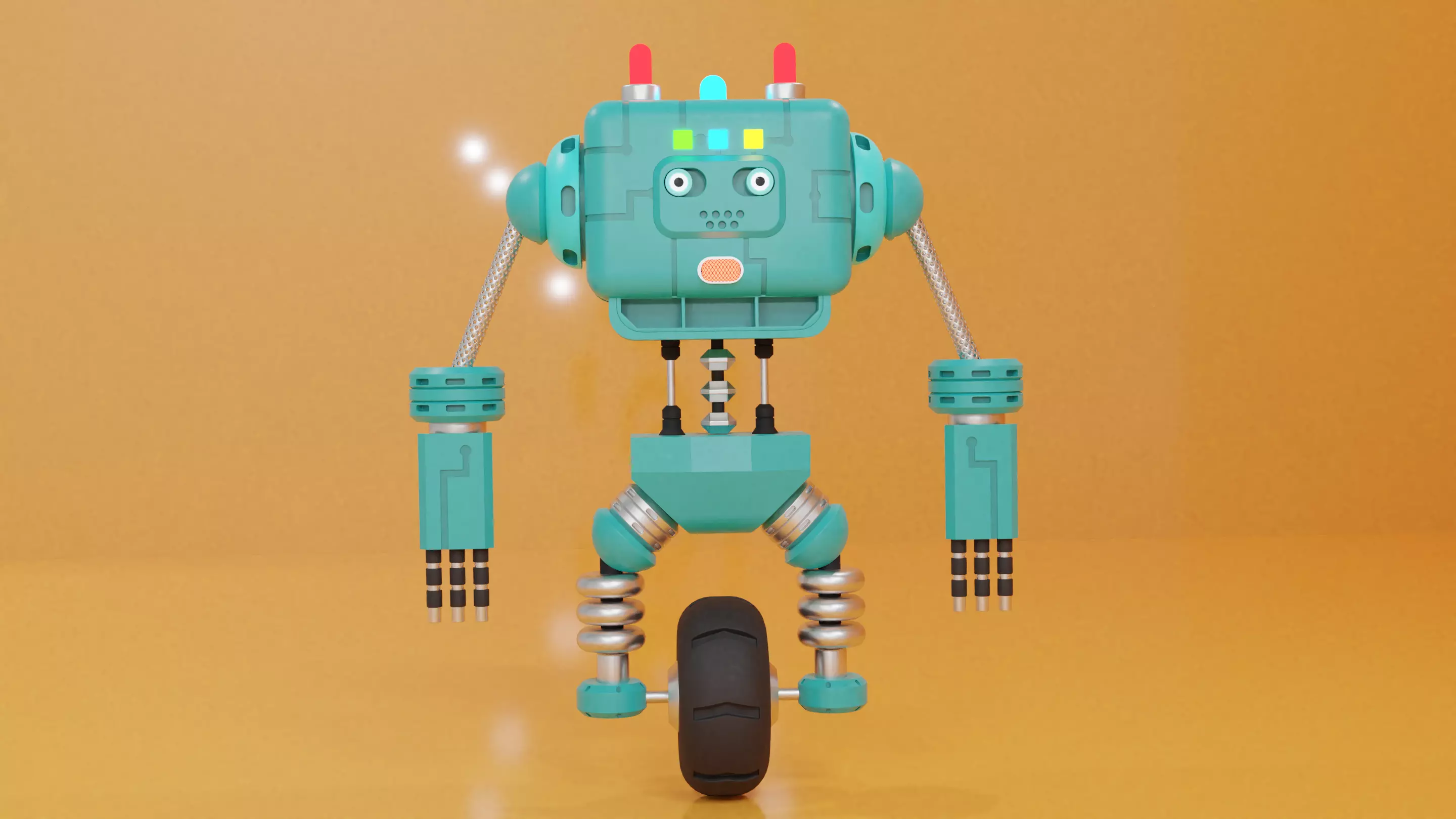 Robot 3D Model toy on wheels 3D model_0