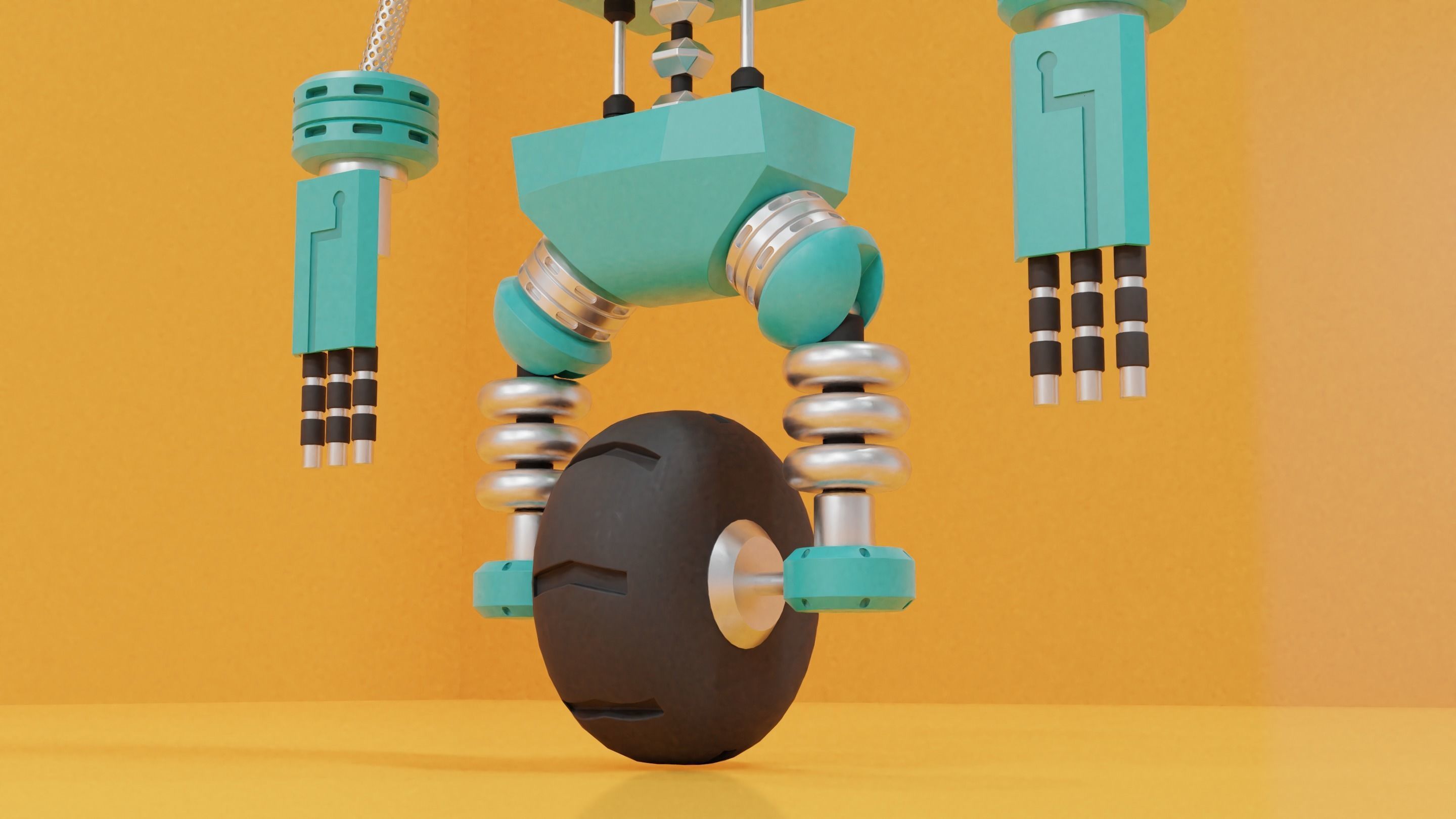 Robot 3D Model toy on wheels 3D model_2