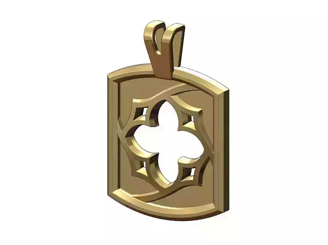 Gothic motif dog tag pendant and charm