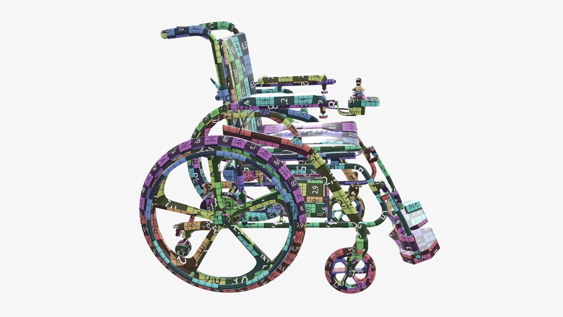 Hybrid power and manual wheelchair 3D model_27
