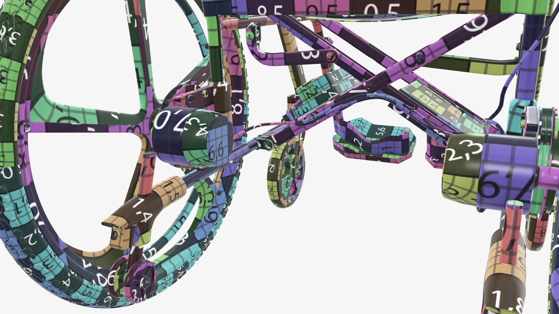 Hybrid power and manual wheelchair 3D model_33