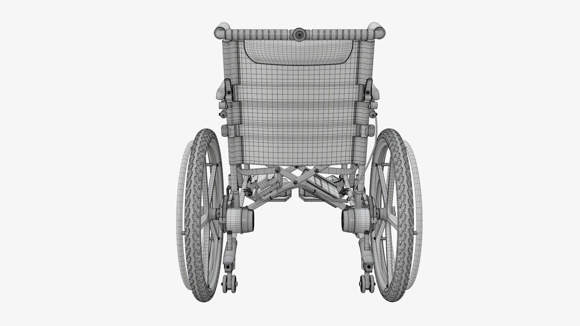 Hybrid power and manual wheelchair 3D model_15