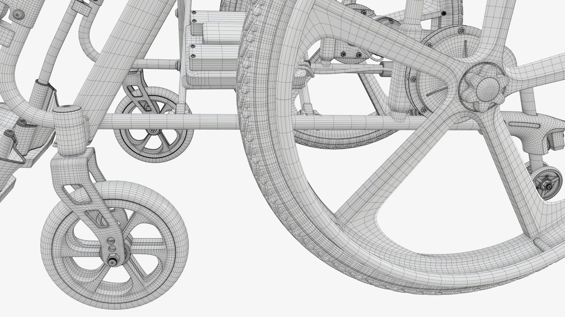 Hybrid power and manual wheelchair 3D model_20