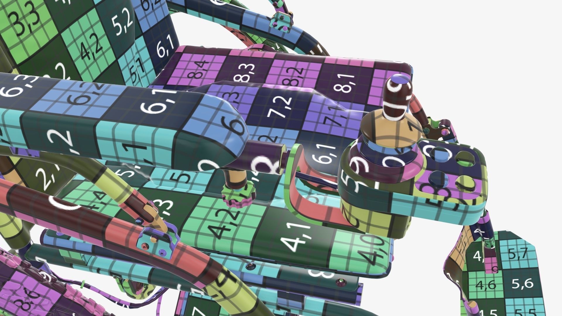 Hybrid power and manual wheelchair 3D model_37