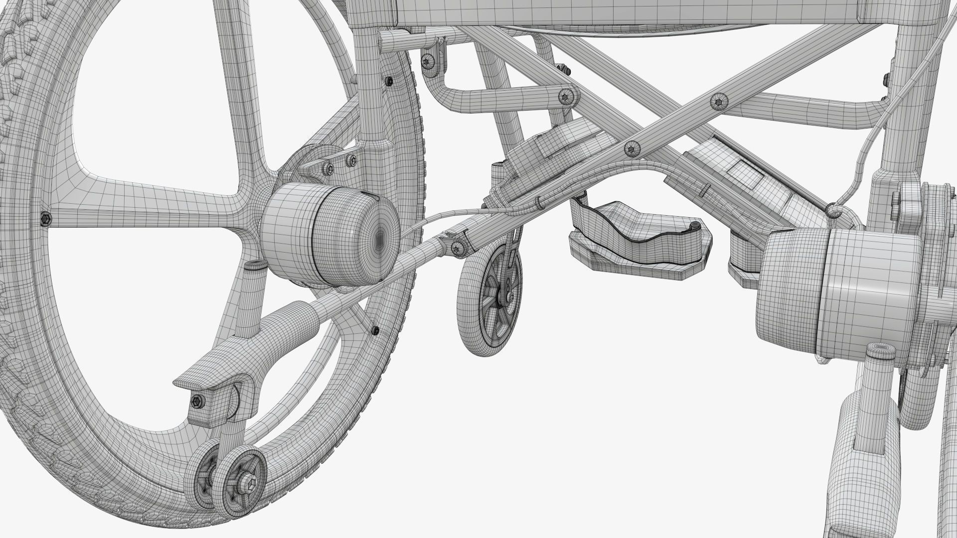 Hybrid power and manual wheelchair 3D model_19