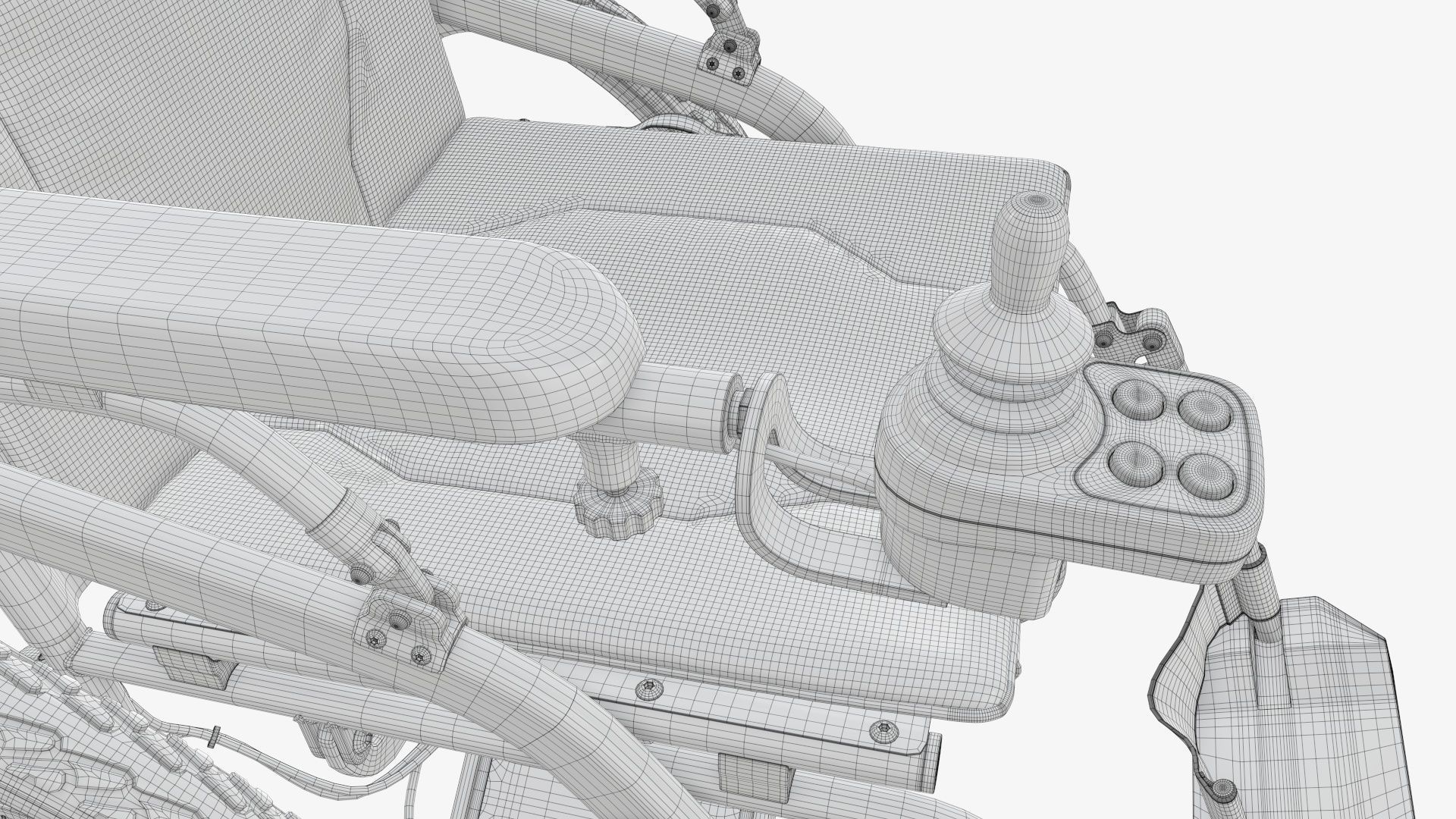 Hybrid power and manual wheelchair 3D model_23