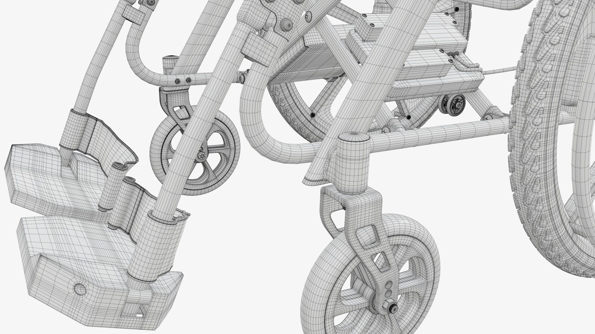 Hybrid power and manual wheelchair 3D model_21