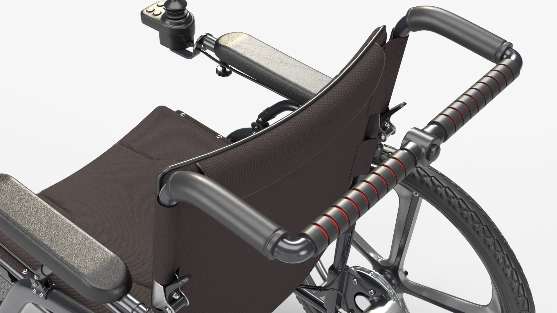 Hybrid power and manual wheelchair 3D model_9