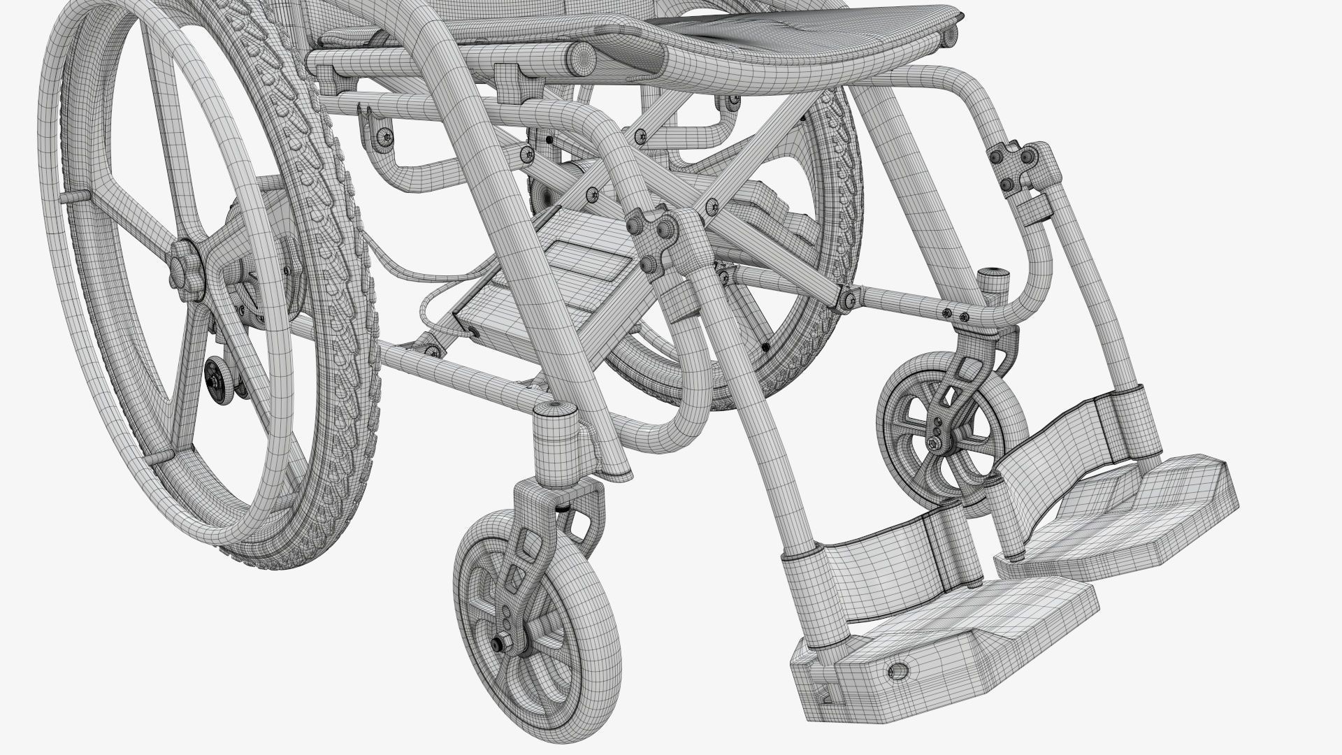 Hybrid power and manual wheelchair 3D model_17