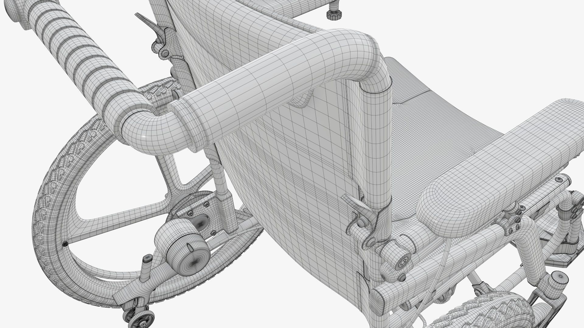 Hybrid power and manual wheelchair 3D model_24