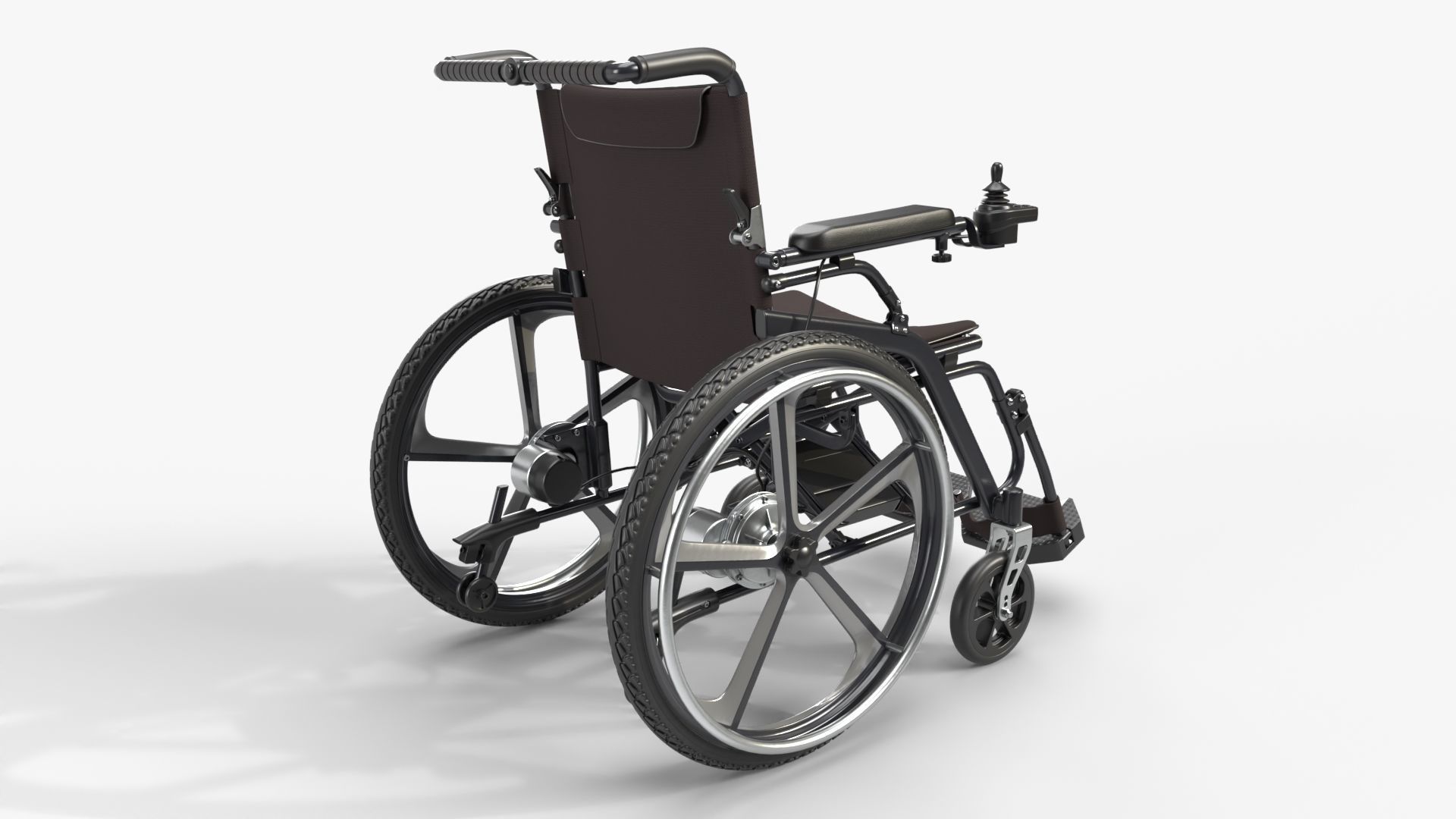 Hybrid power and manual wheelchair 3D model_1
