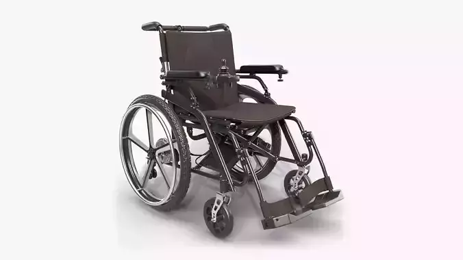 Hybrid power and manual wheelchair 3D model
