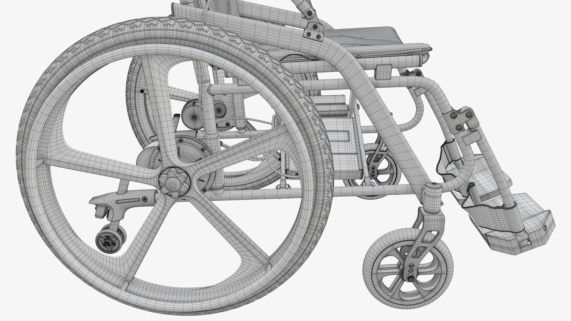 Hybrid power and manual wheelchair 3D model_18