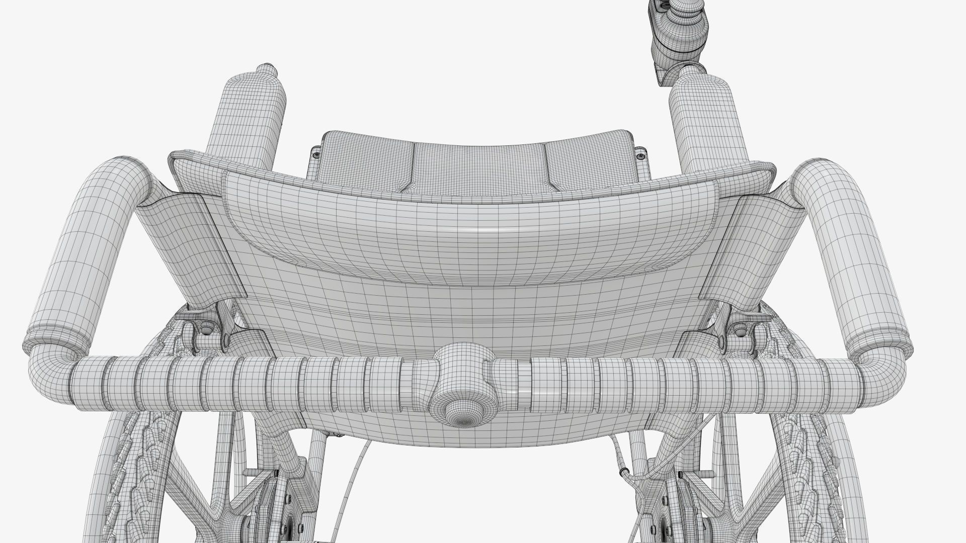 Hybrid power and manual wheelchair 3D model_25