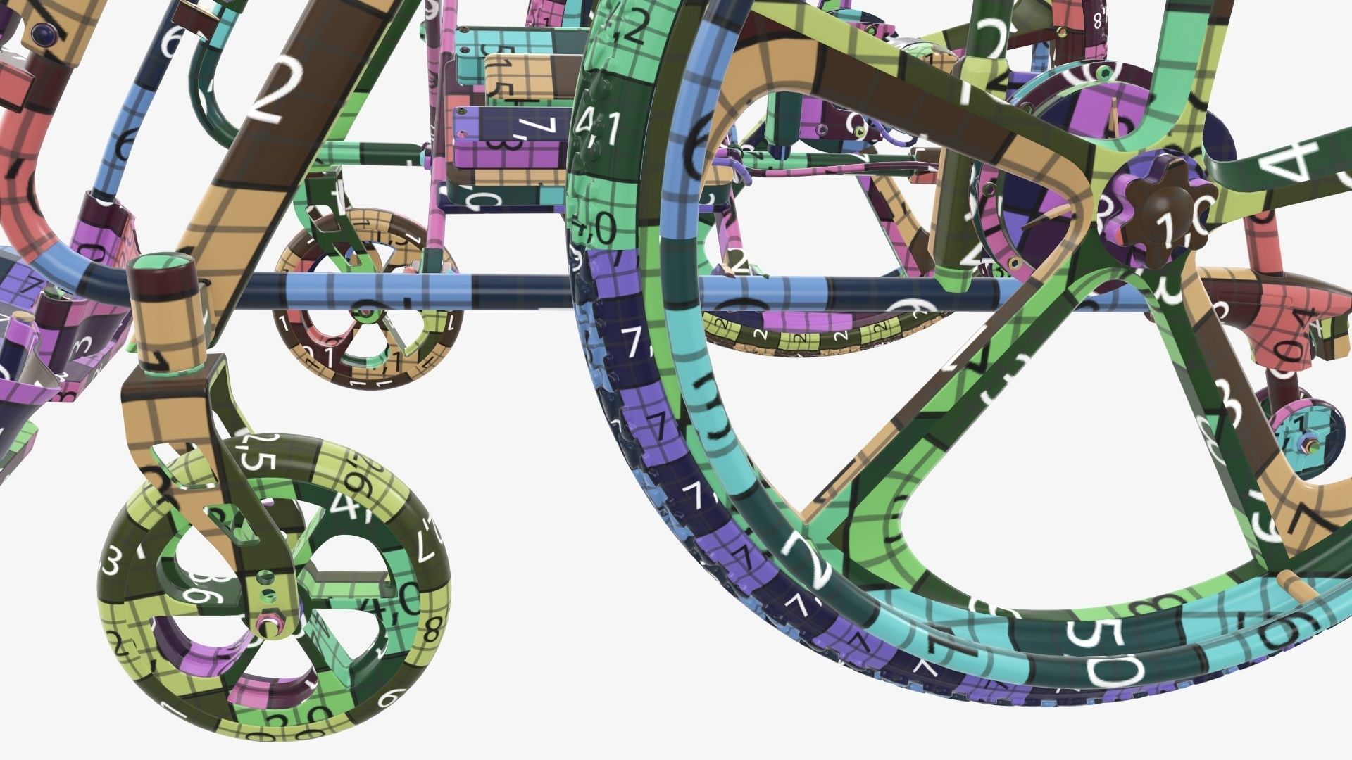 Hybrid power and manual wheelchair 3D model_34