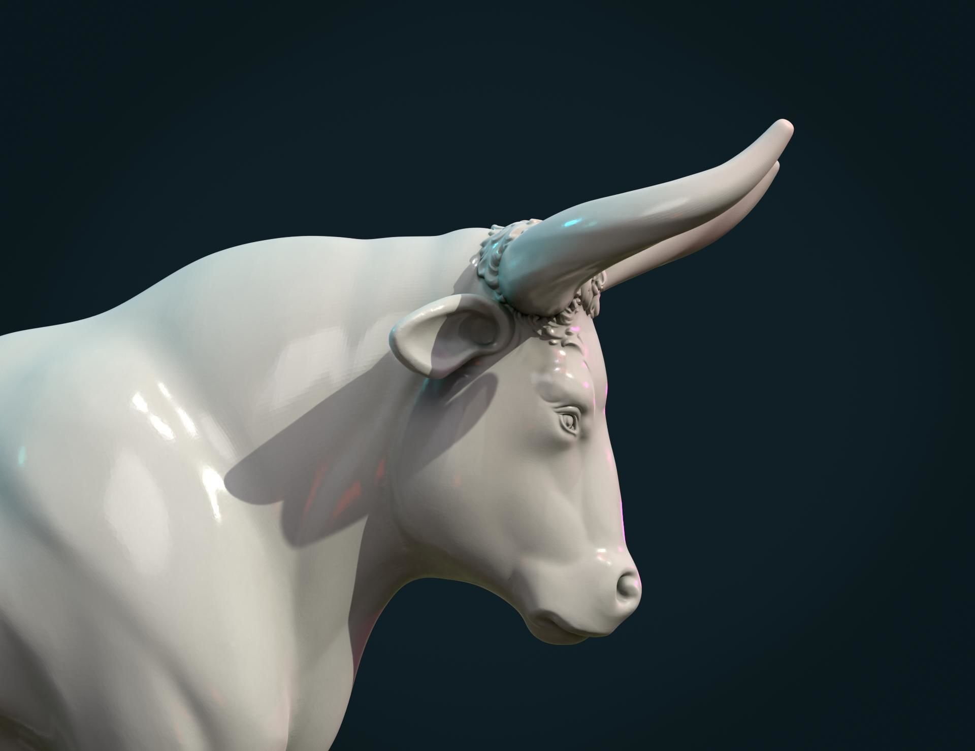 Bull Sculpture 3D print model_9