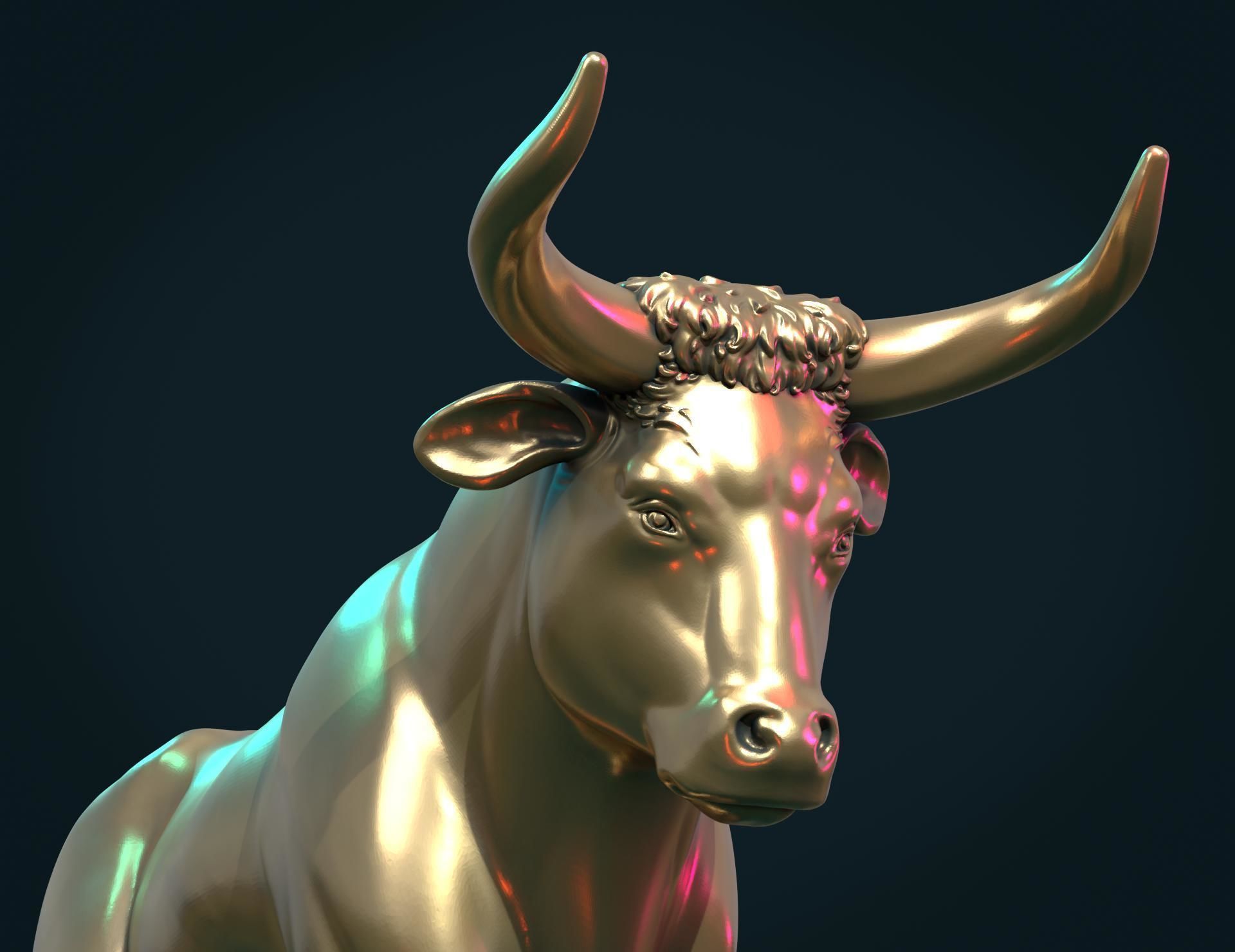 Bull Sculpture 3D print model_3