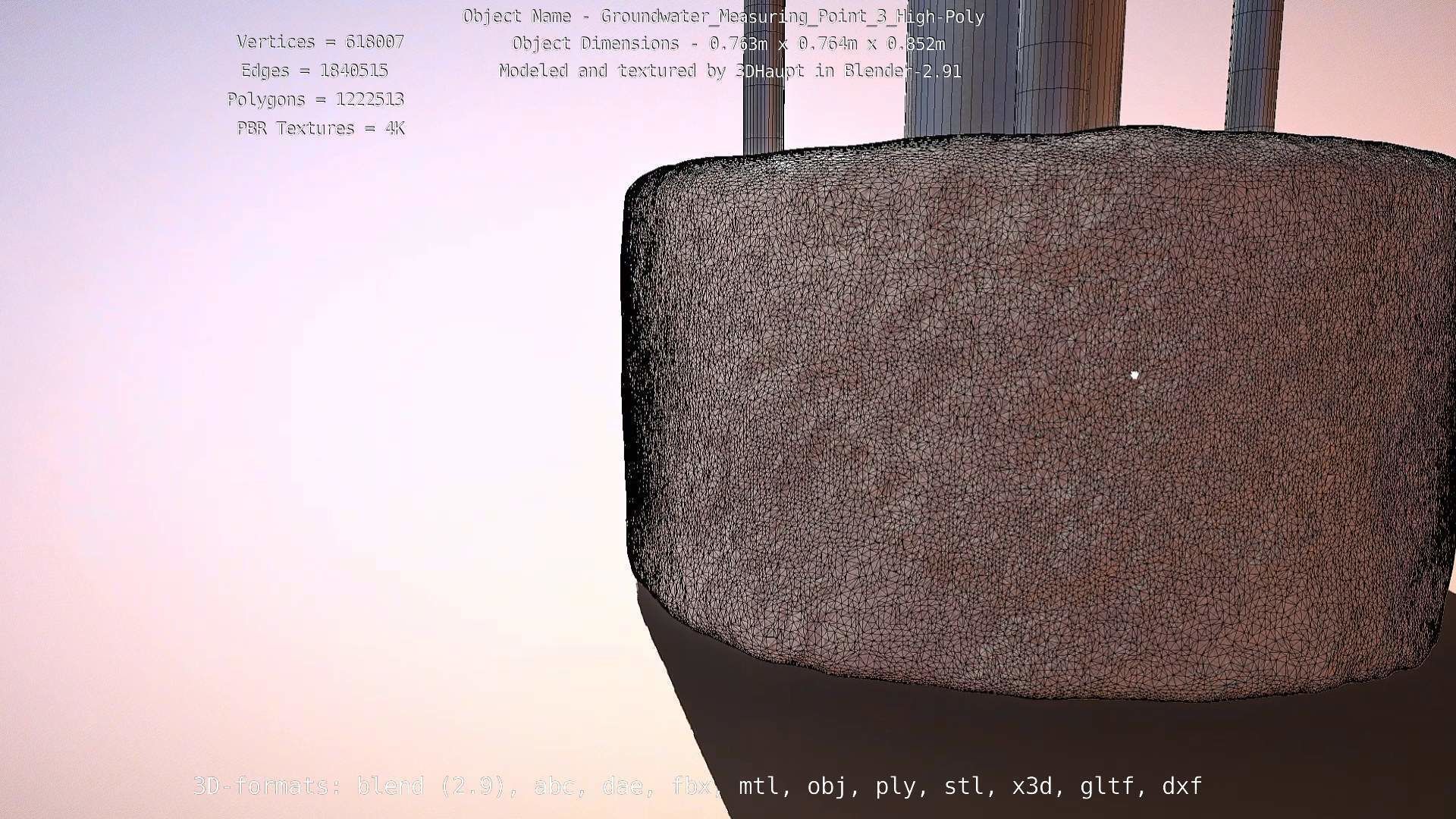 Groundwater Measure Pipe High-Poly Version 3  3D model_33