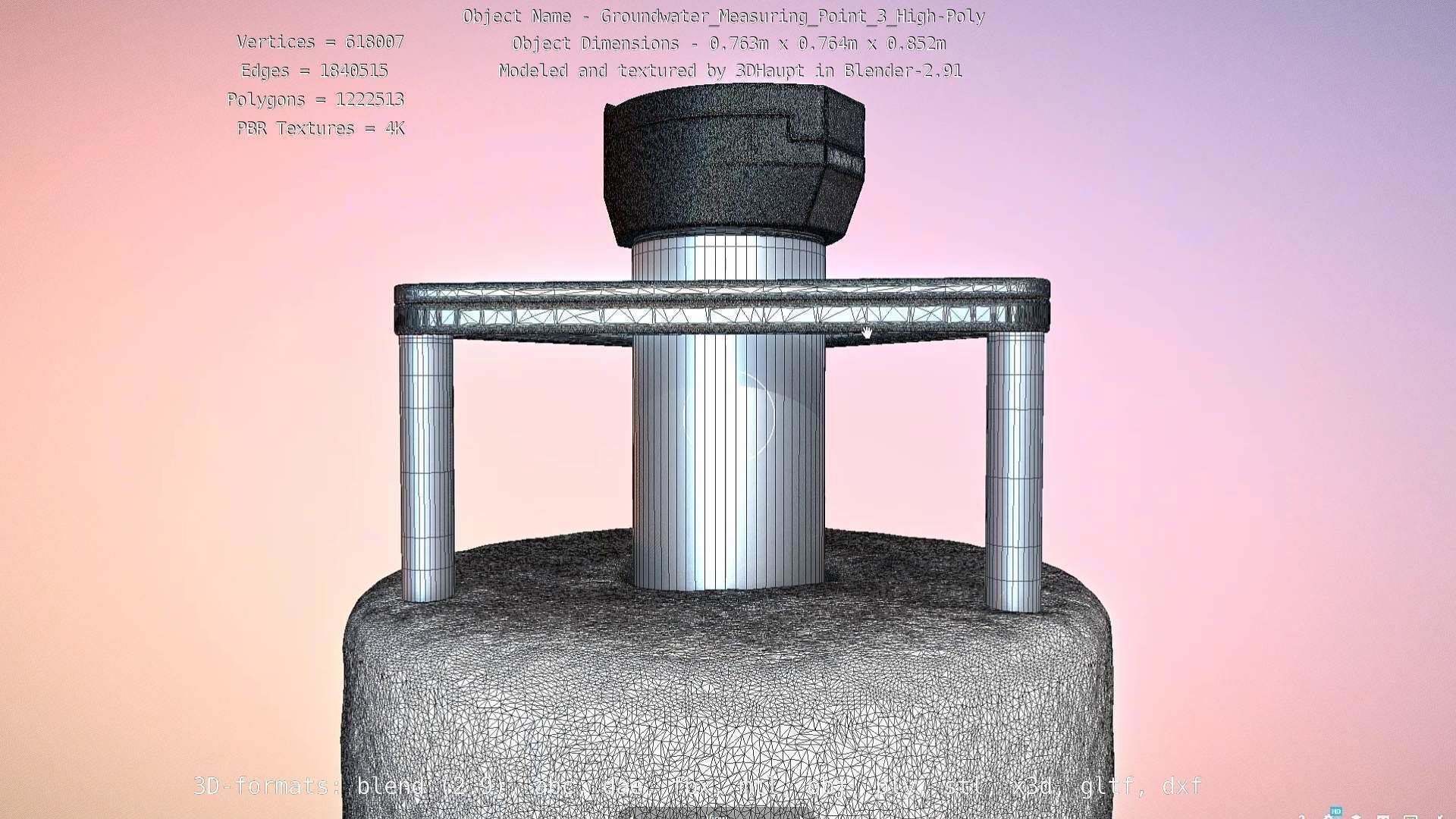 Groundwater Measure Pipe High-Poly Version 3  3D model_22