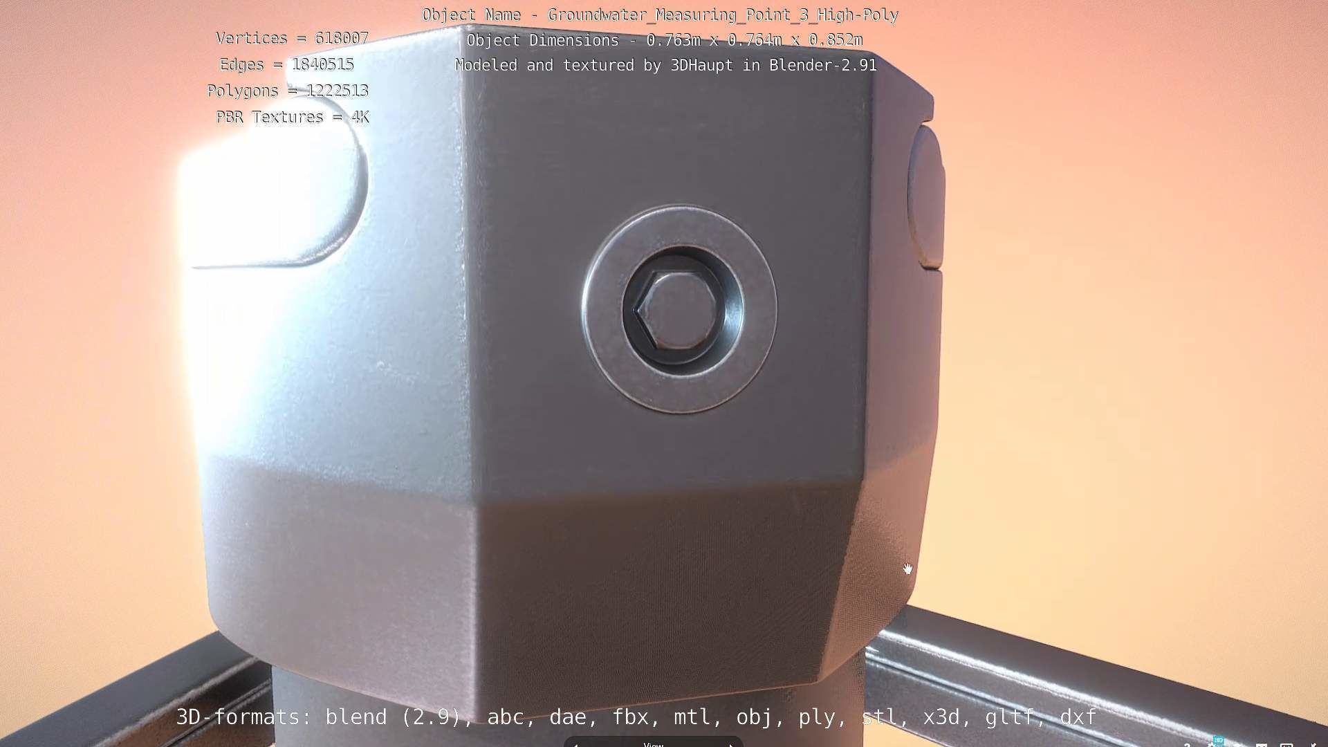 Groundwater Measure Pipe High-Poly Version 3  3D model_102