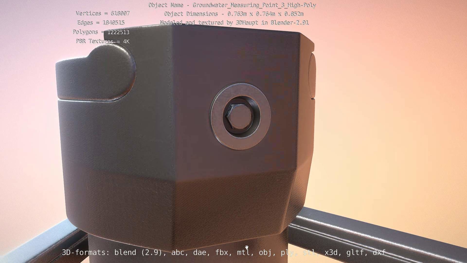 Groundwater Measure Pipe High-Poly Version 3  3D model_110