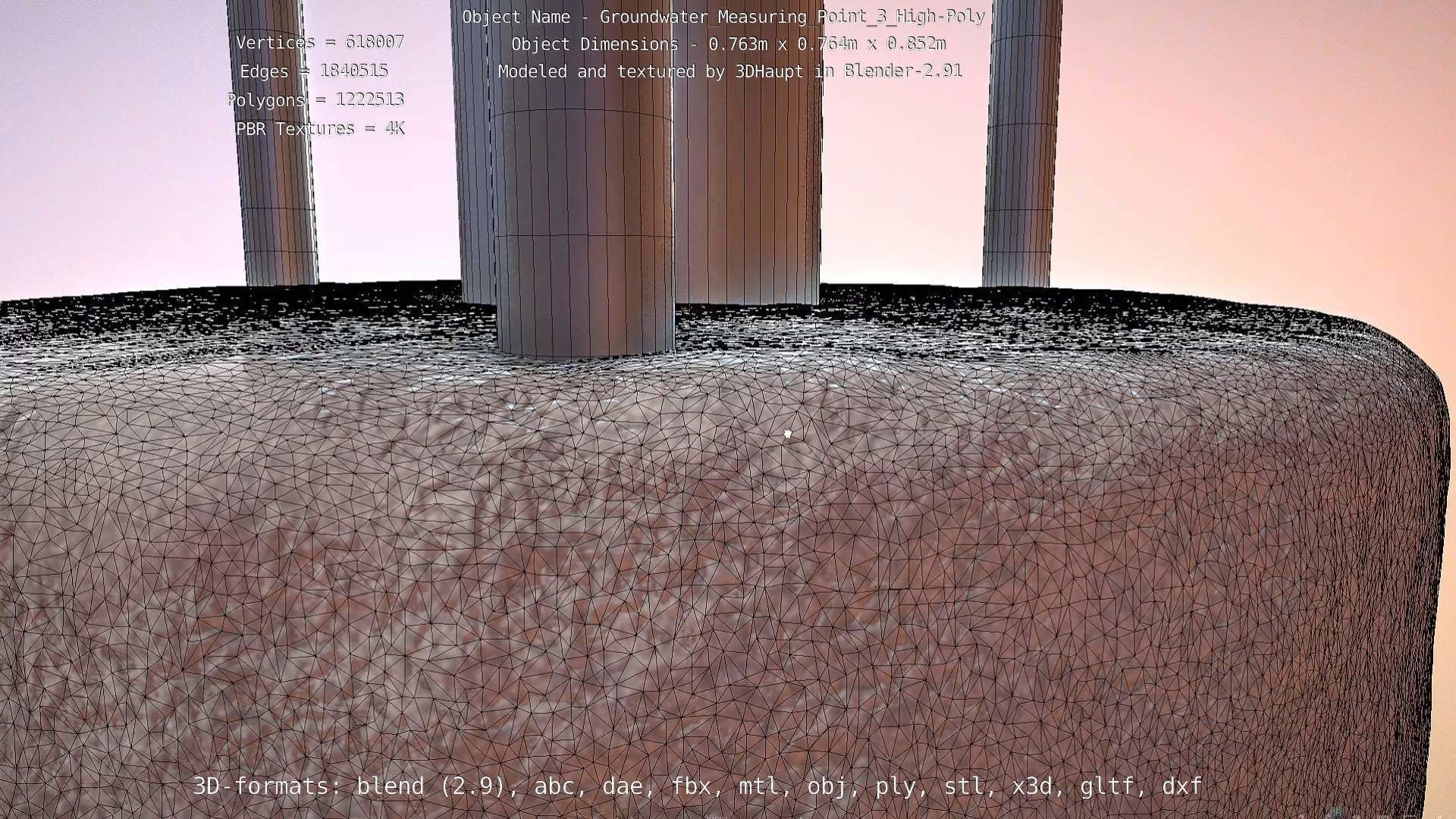 Groundwater Measure Pipe High-Poly Version 3  3D model_60