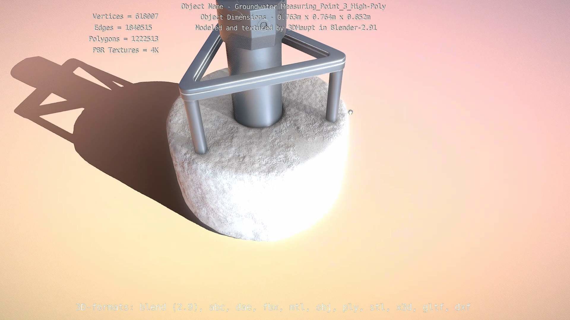 Groundwater Measure Pipe High-Poly Version 3  3D model_76