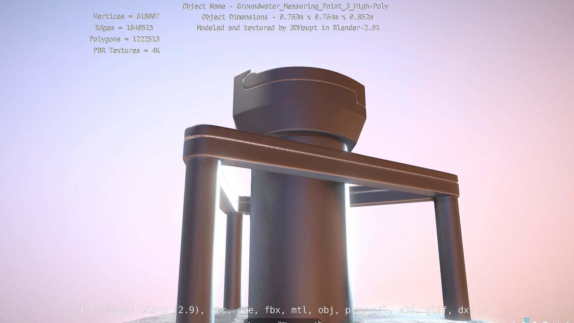 Groundwater Measure Pipe High-Poly Version 3  3D model_101