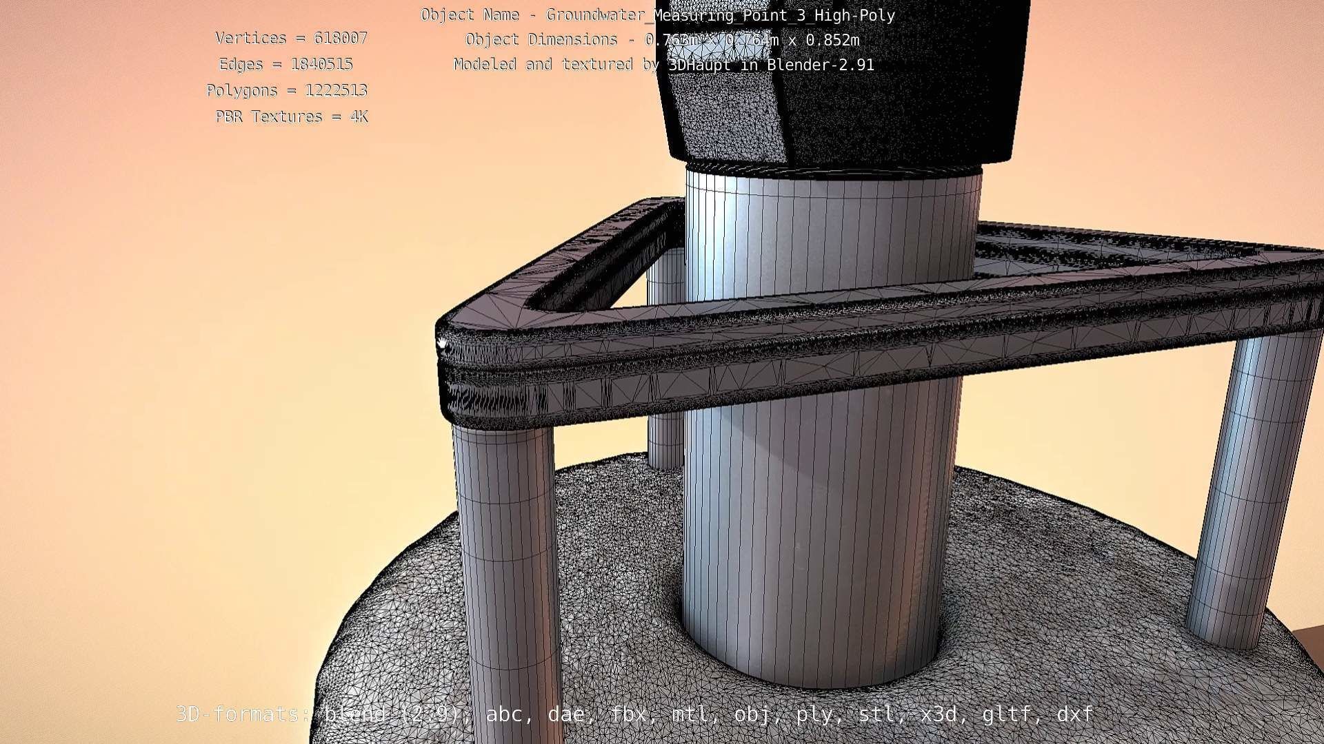 Groundwater Measure Pipe High-Poly Version 3  3D model_24