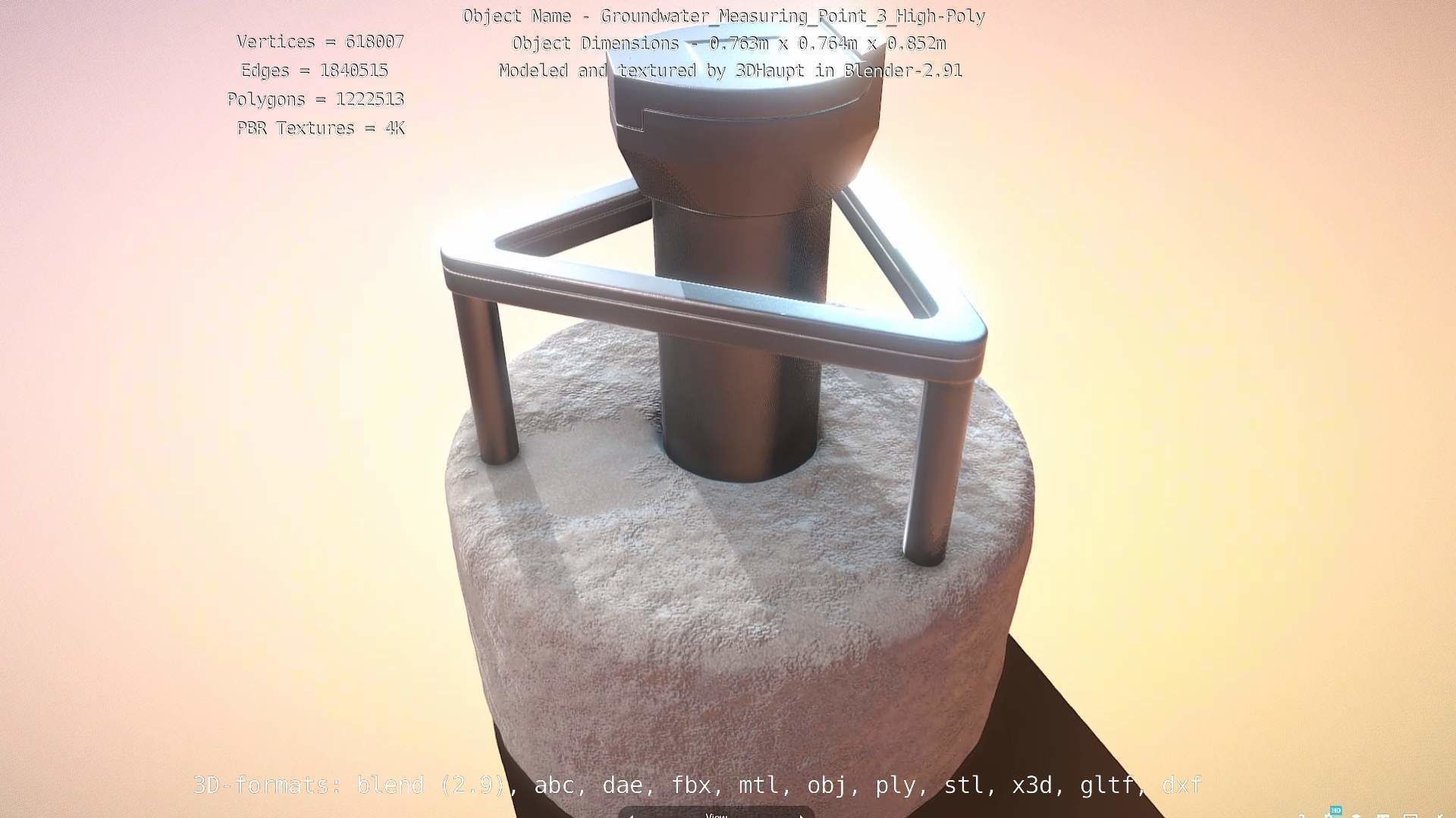 Groundwater Measure Pipe High-Poly Version 3  3D model_86