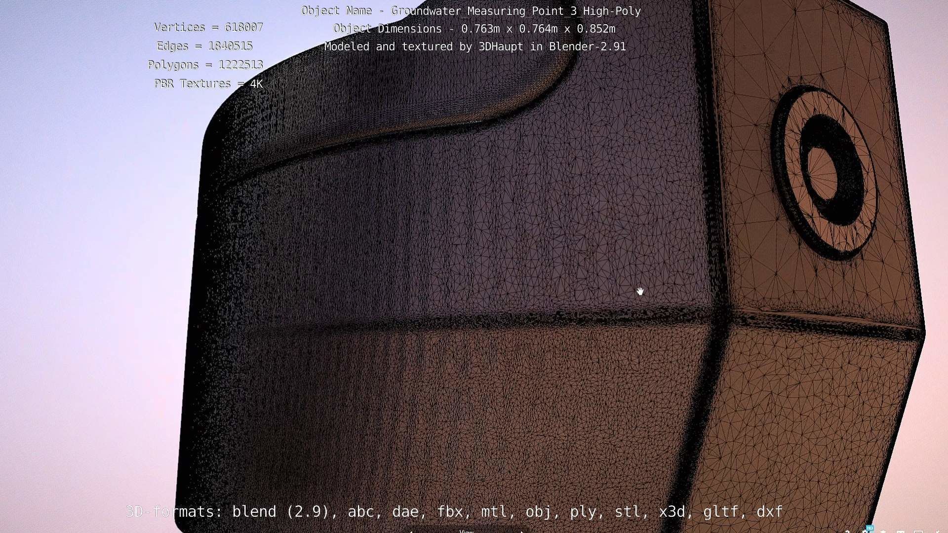 Groundwater Measure Pipe High-Poly Version 3  3D model_30