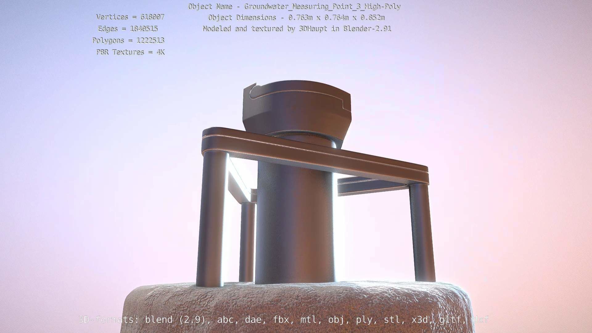 Groundwater Measure Pipe High-Poly Version 3  3D model_99