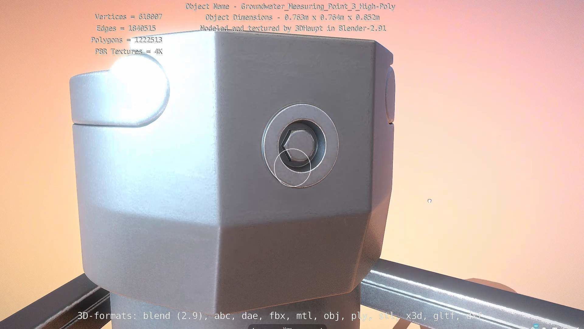 Groundwater Measure Pipe High-Poly Version 3  3D model_103